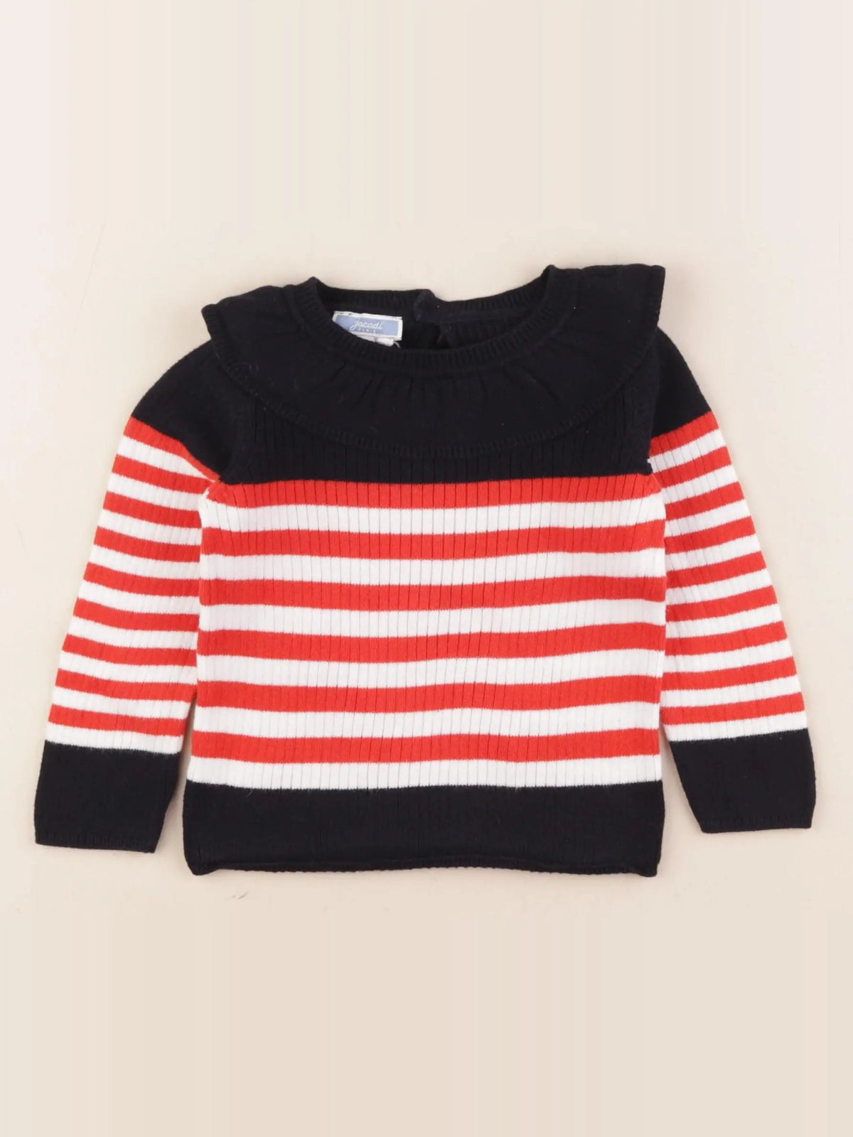 Jacadi - pull bleu, rouge - 18 mois