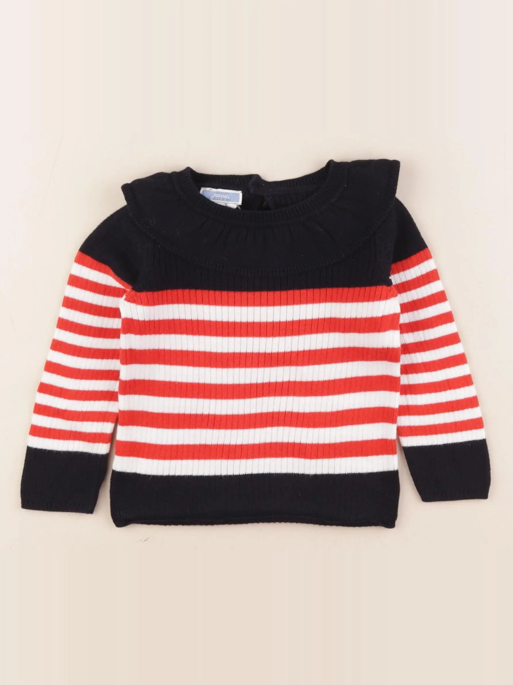Jacadi - pull bleu, rouge - 18 mois