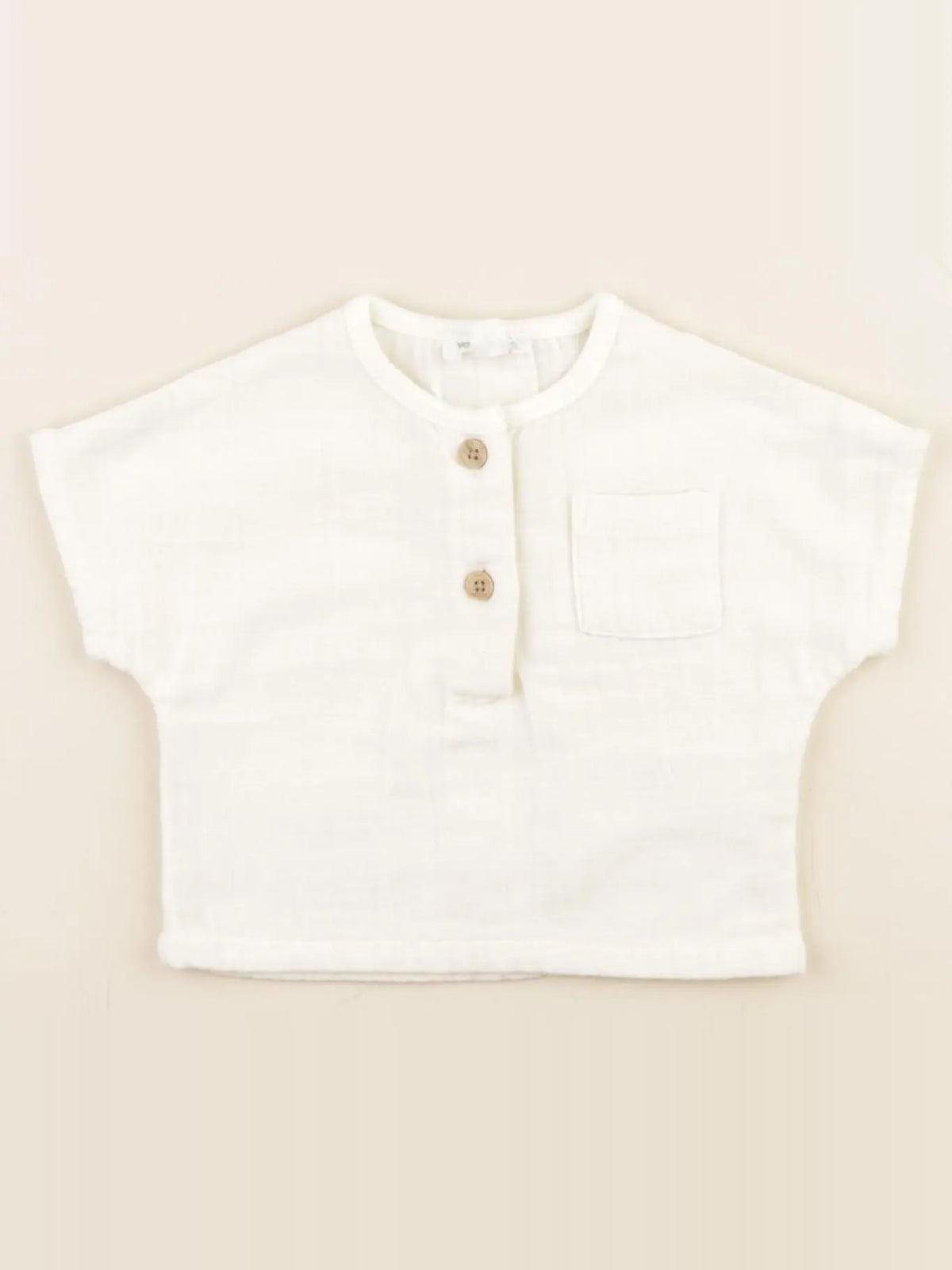 Vertbaudet - chemise beige - 1 mois