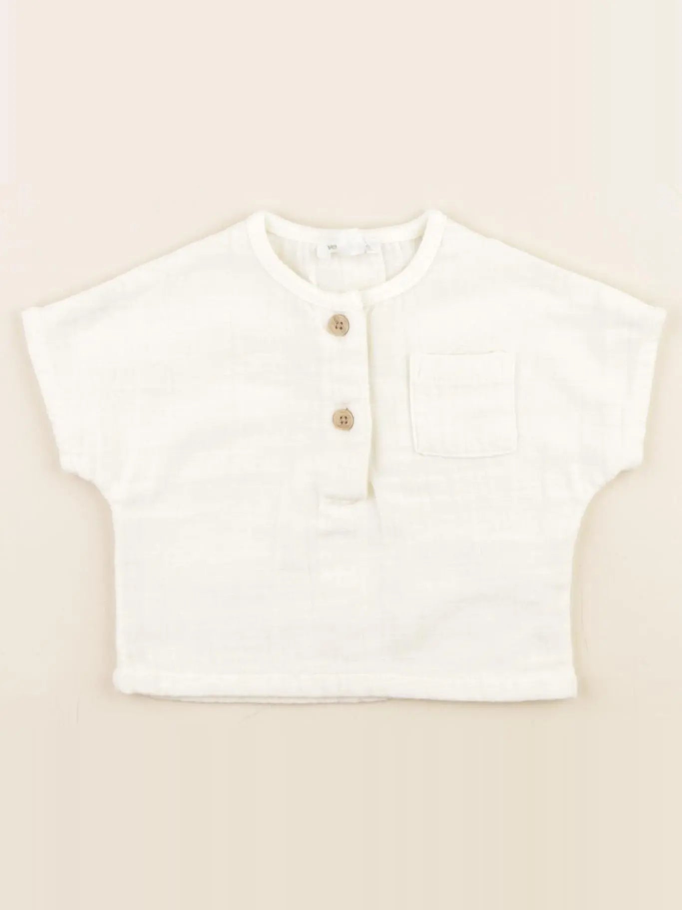 Vertbaudet - chemise beige - 1 mois