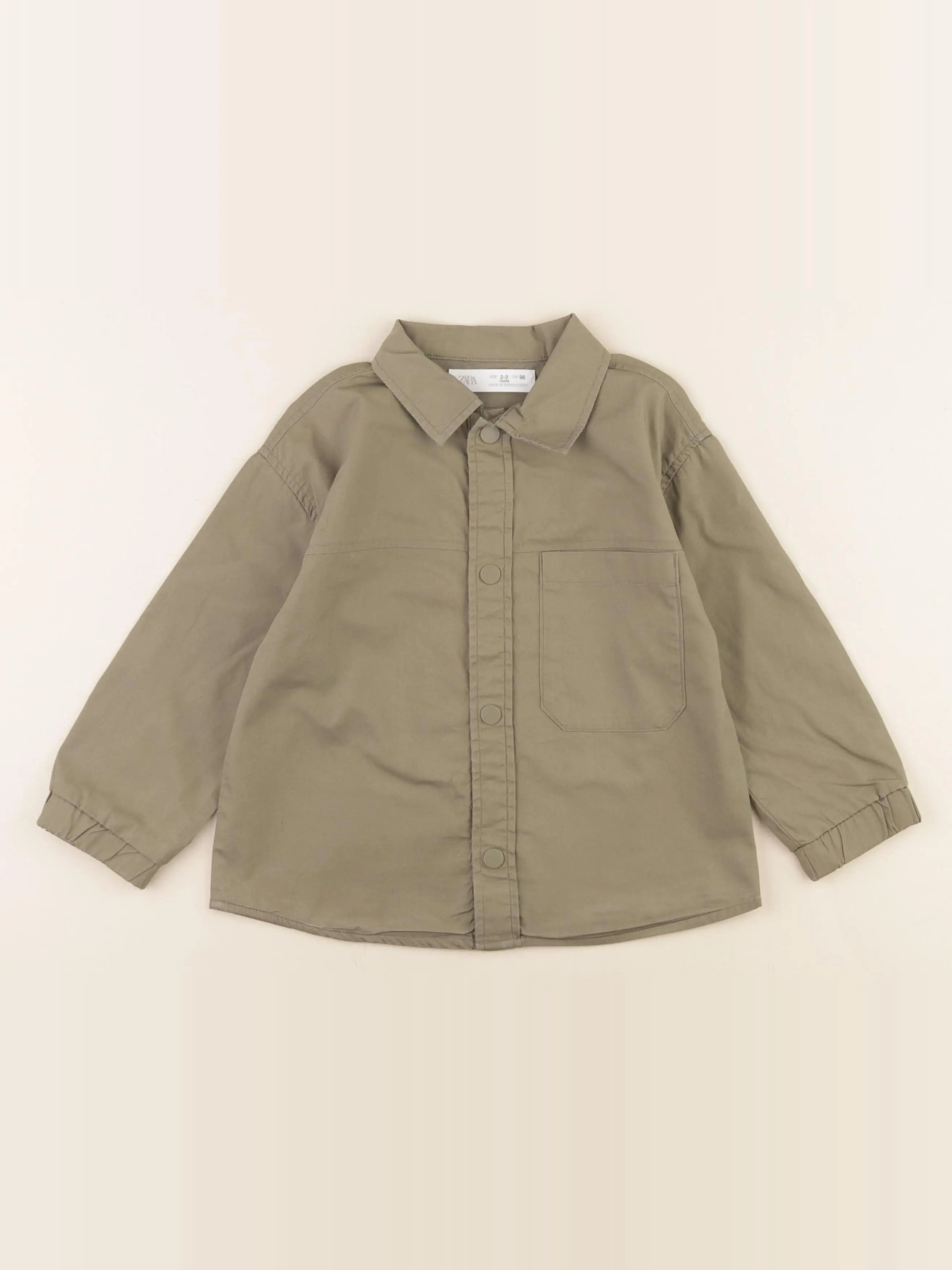 Zara - chemise imprimé au dos vert - 2/3 ans