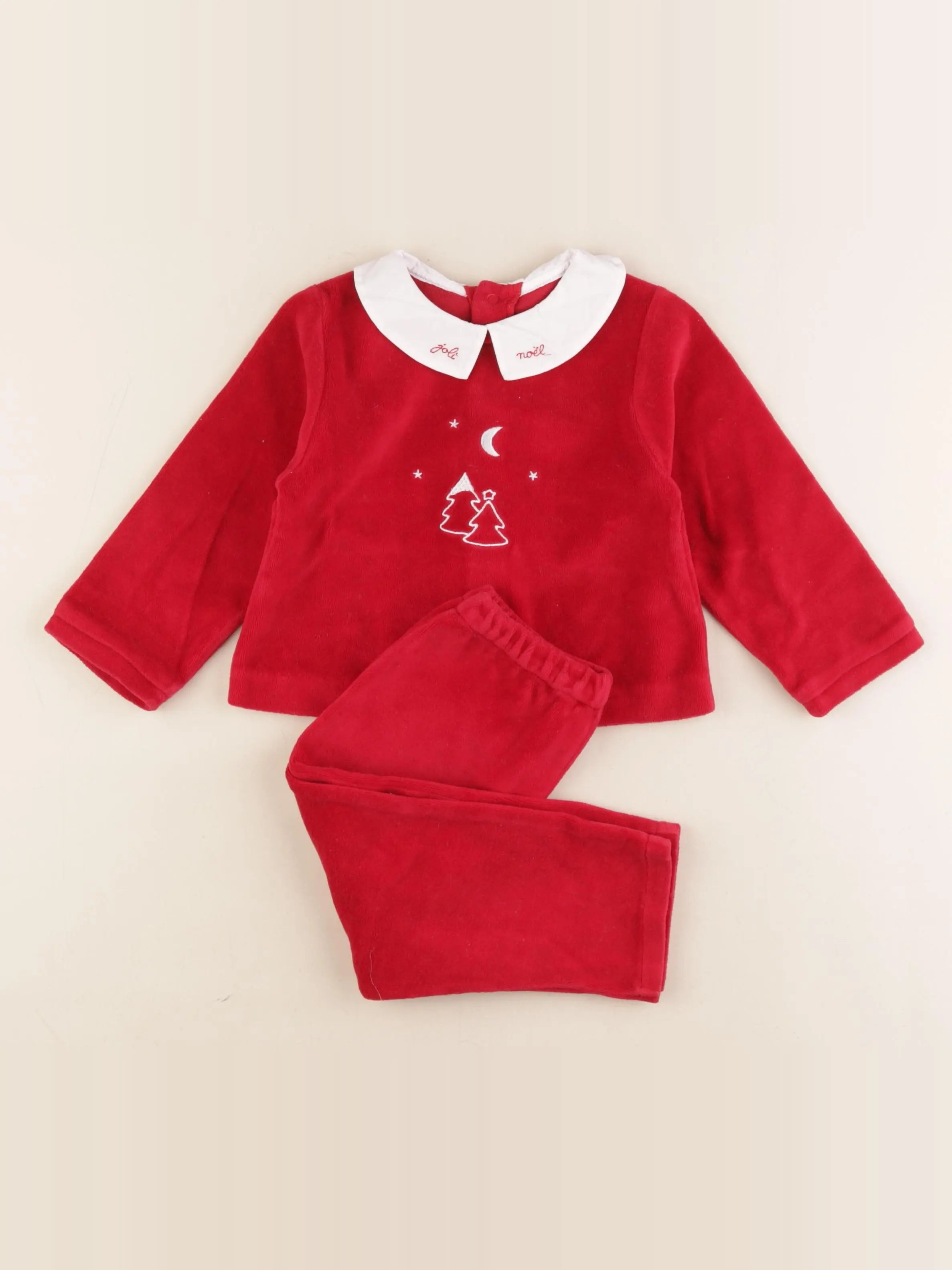 Jacadi - pyjama velours rouge - 24 mois