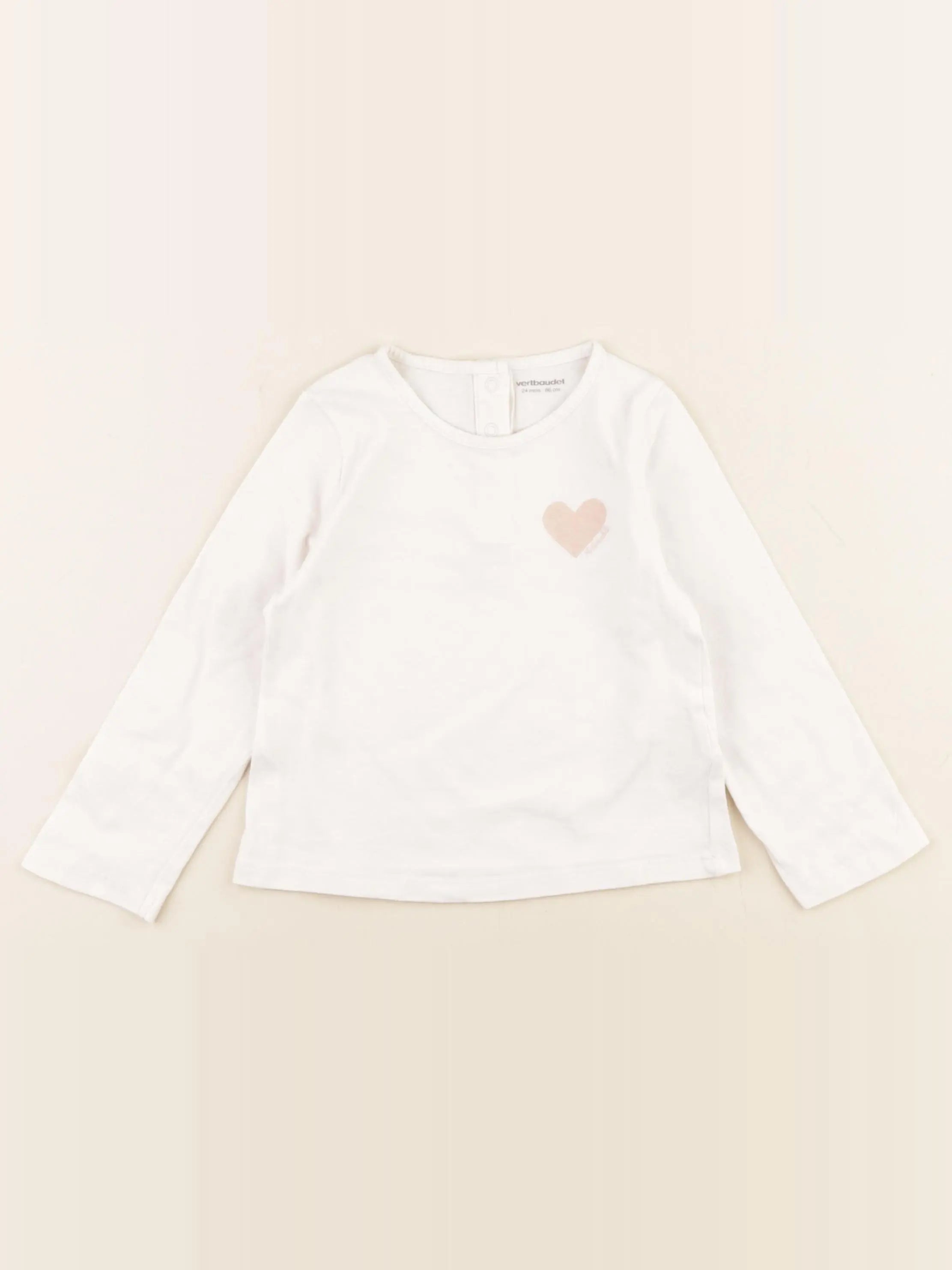 Vertbaudet - tee-shirt blanc - 24 mois