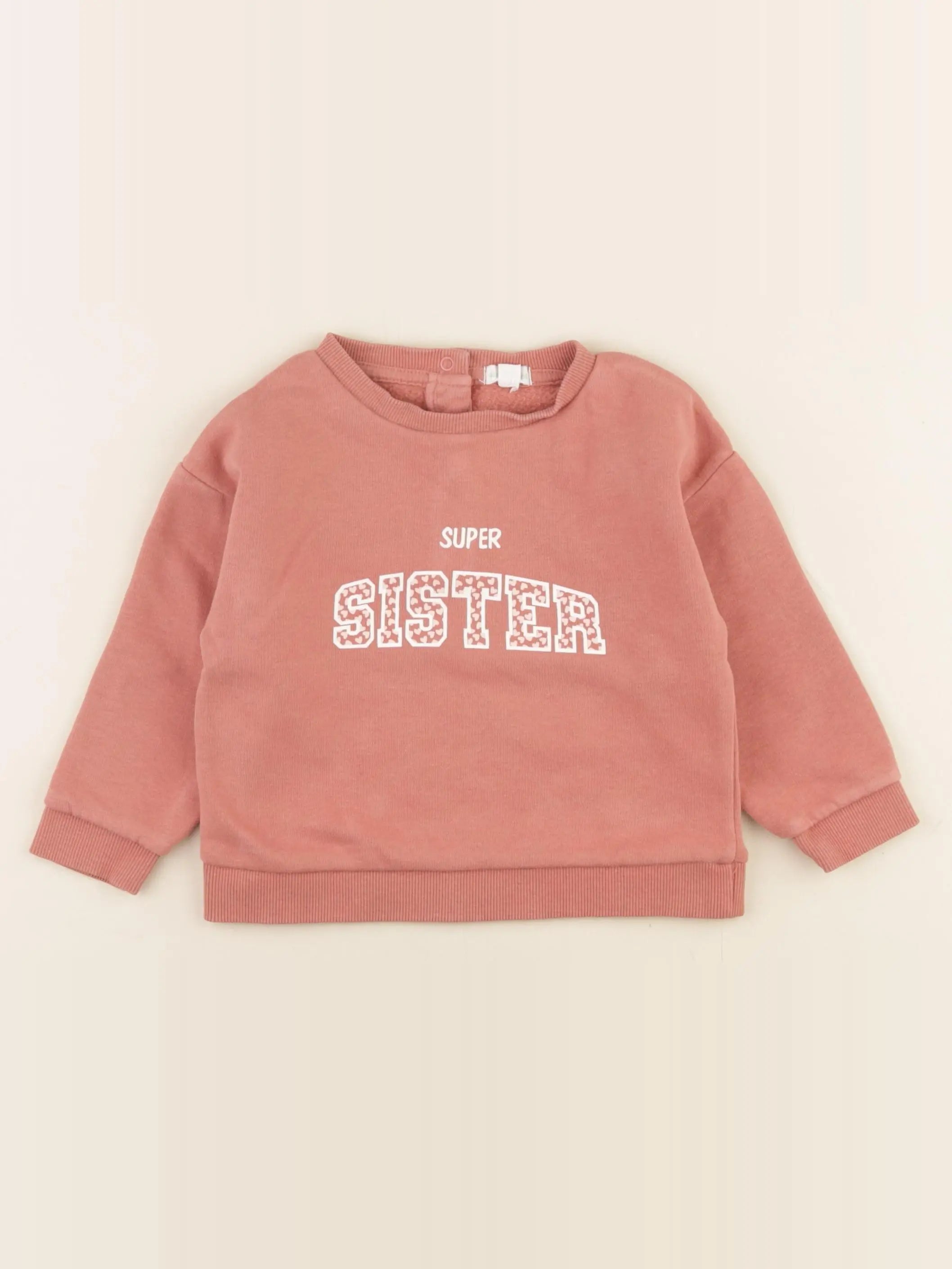 Vertbaudet - sweat rose - 24 mois