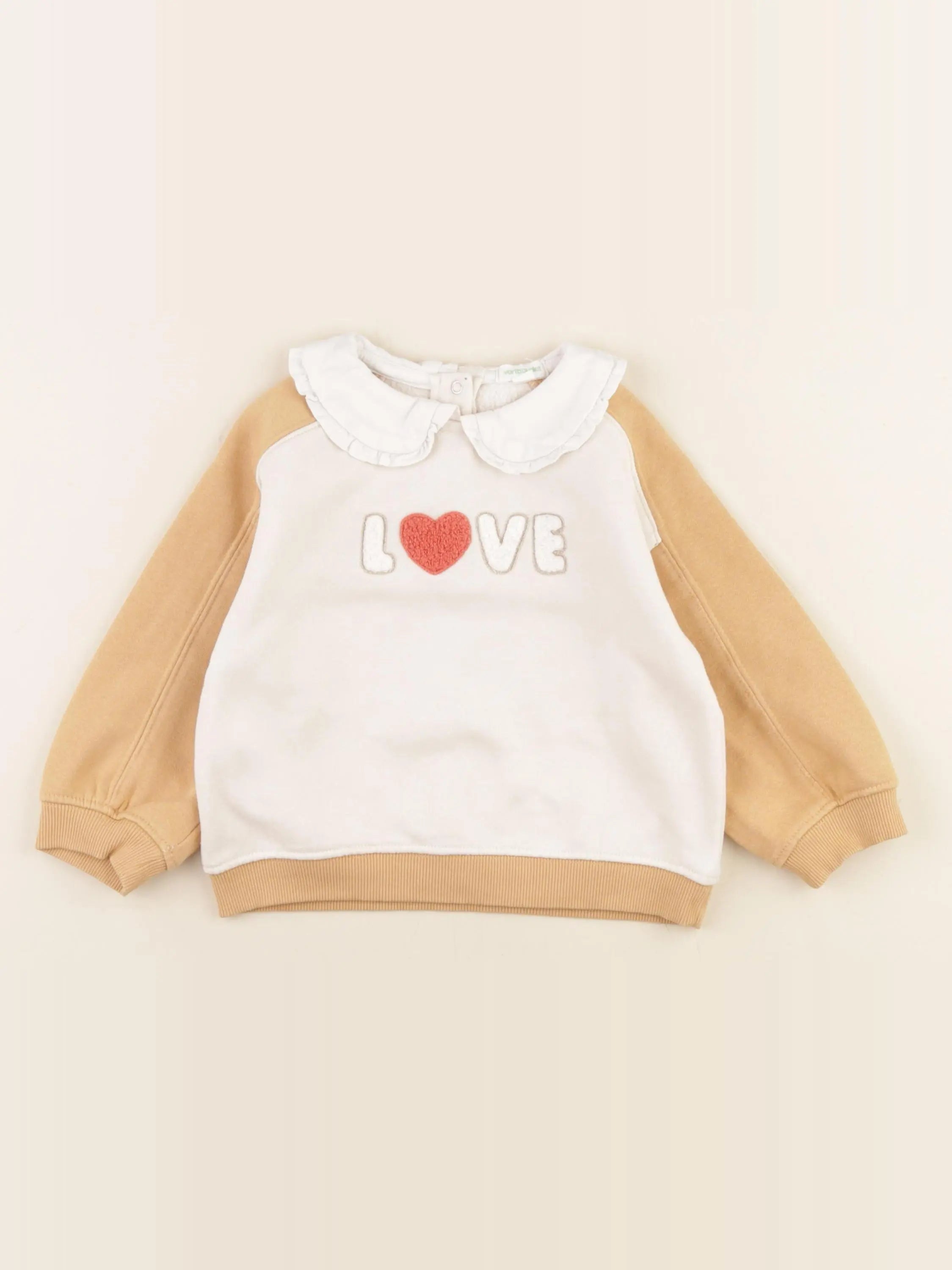 Vertbaudet - sweat marron - 24 mois