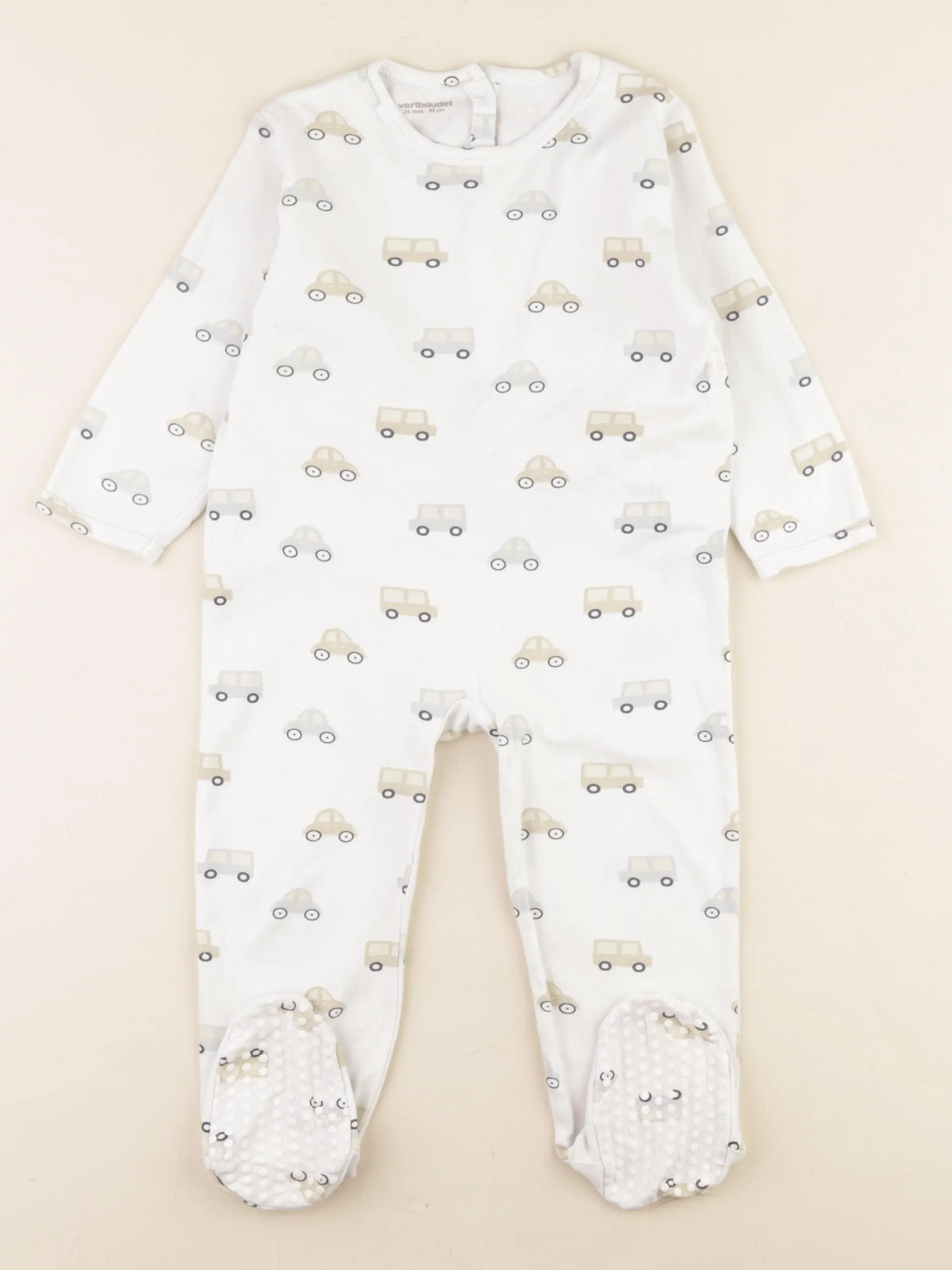 Vertbaudet - pyjama coton blanc - 24 mois