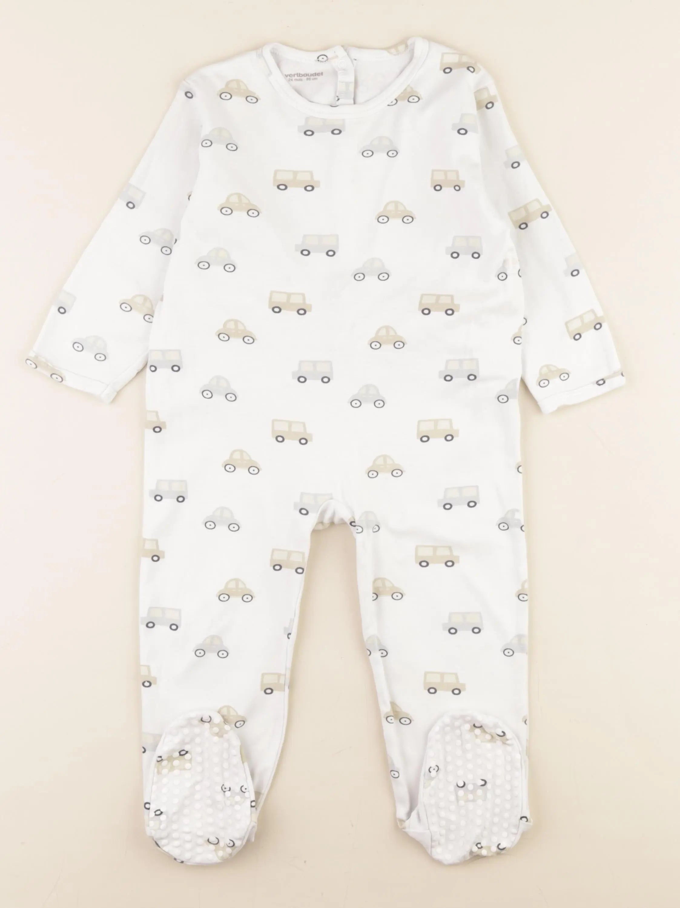 Vertbaudet - pyjama coton blanc - 24 mois