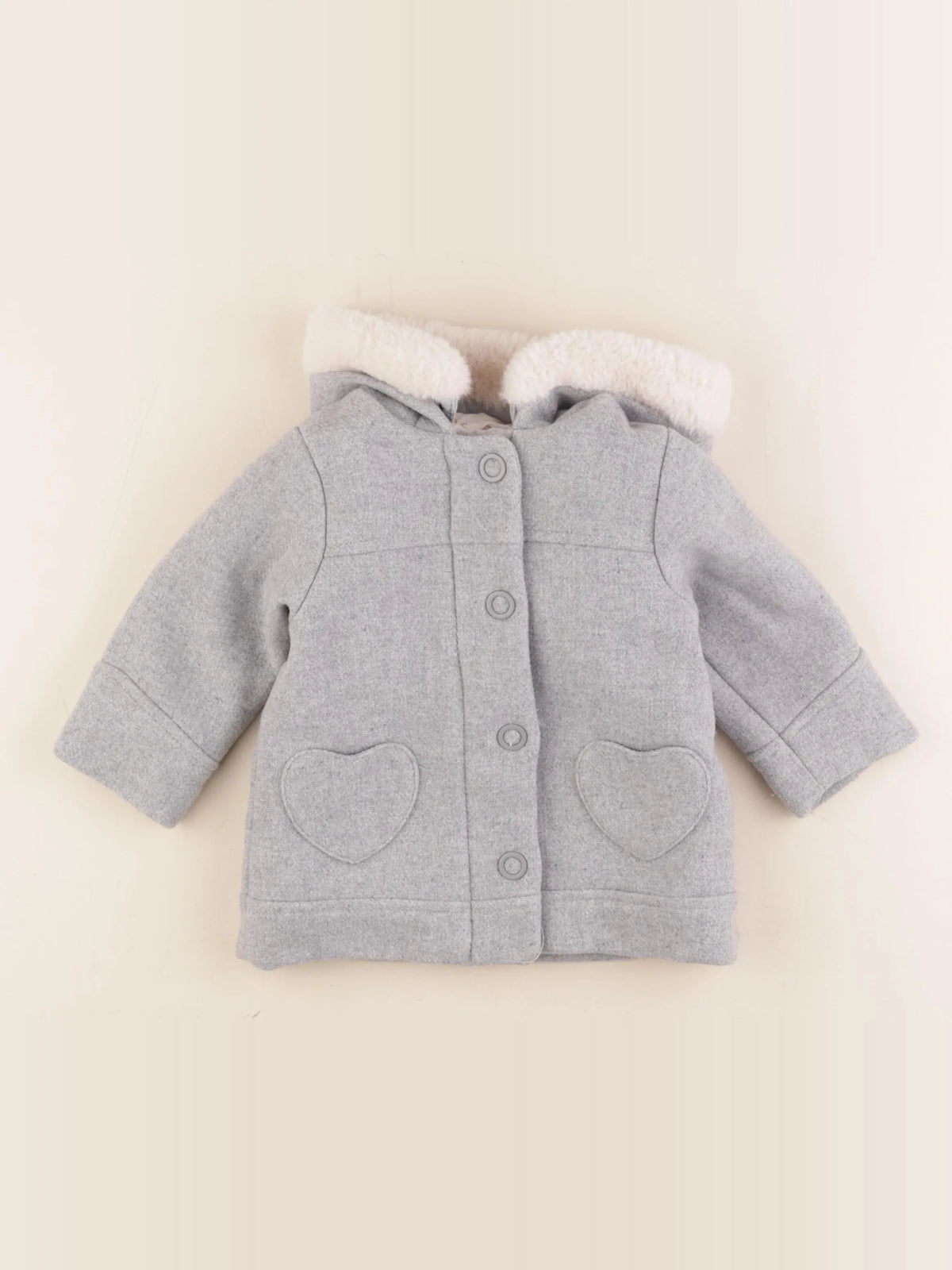 Vertbaudet - manteau gris - 12 mois