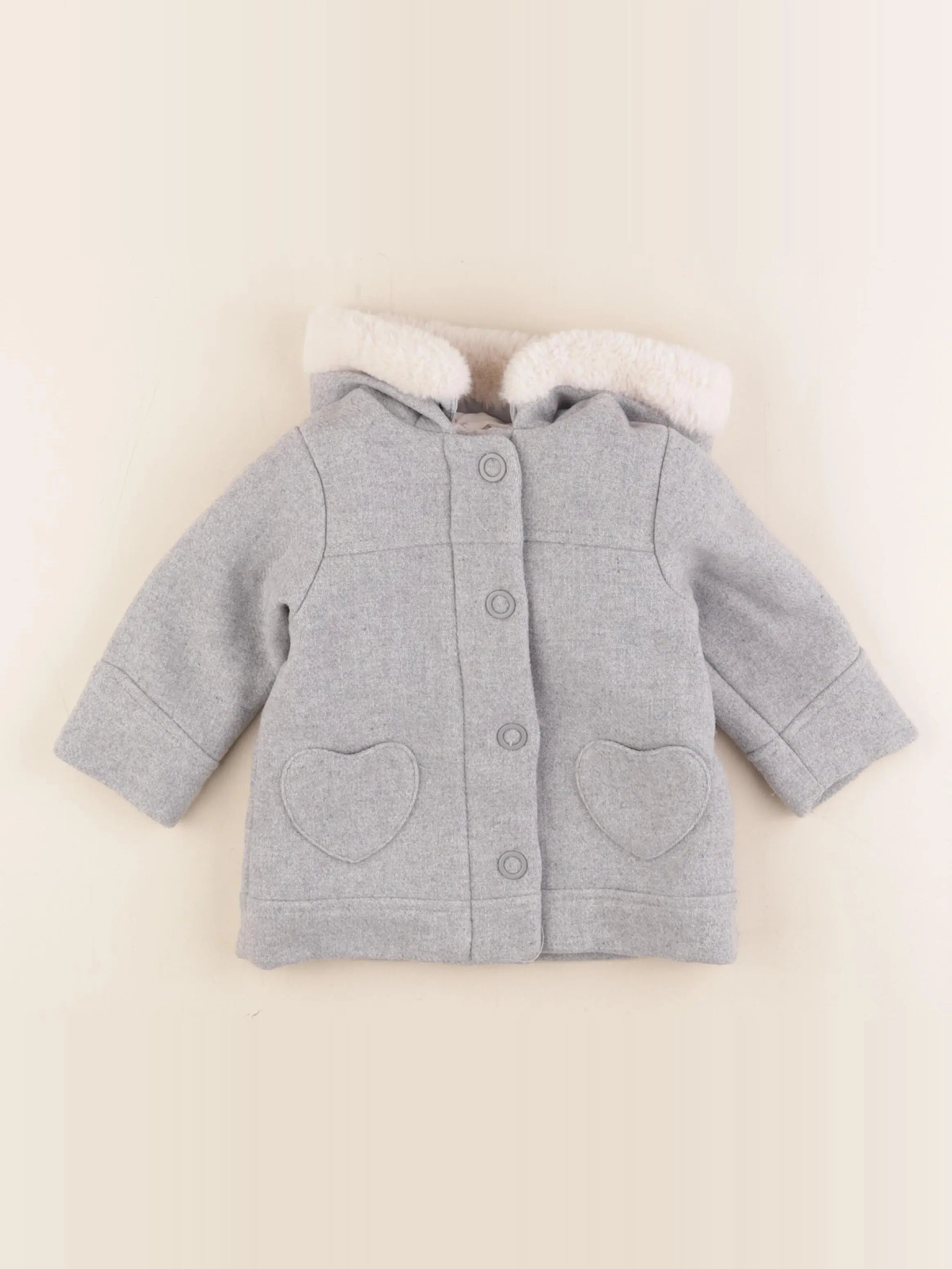Vertbaudet - manteau gris - 12 mois