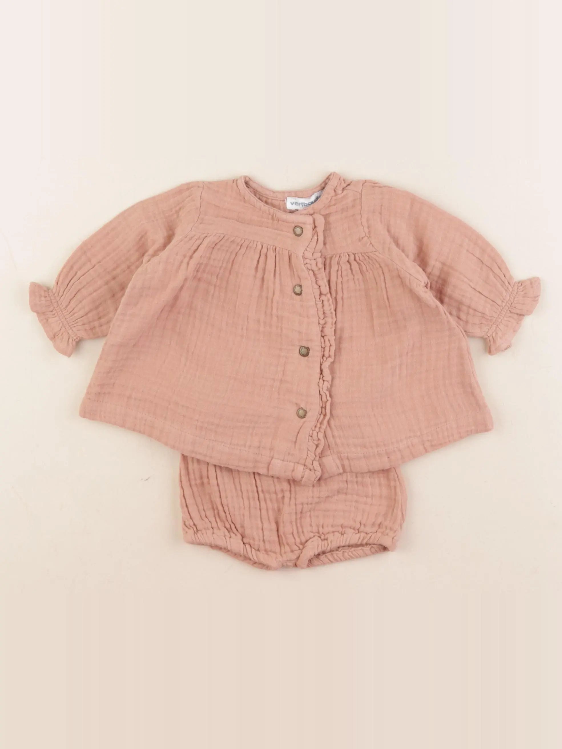 Vertbaudet - ensemble marron - 1 mois