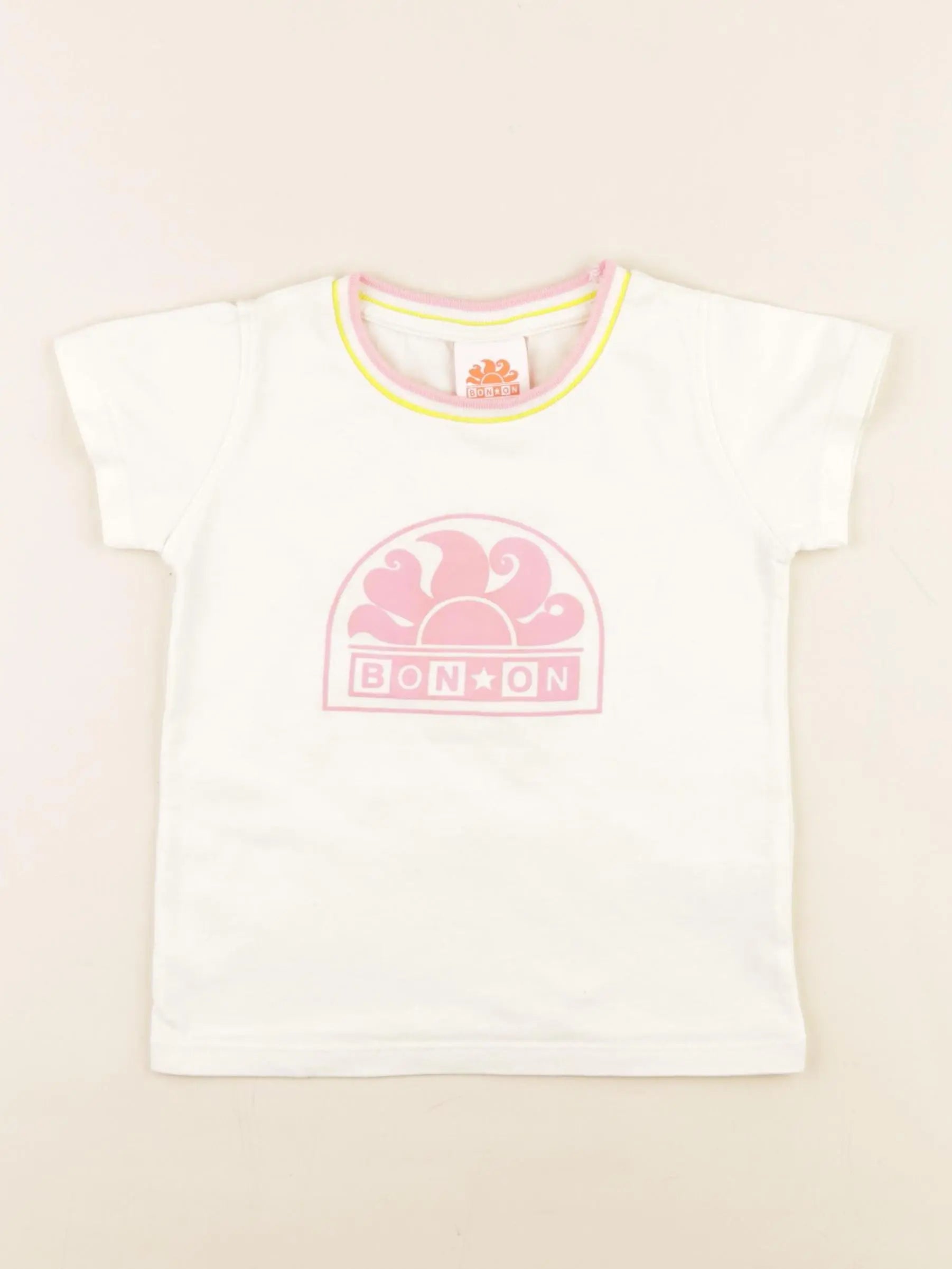 Bonton - tee-shirt beige, rose - 4 ans