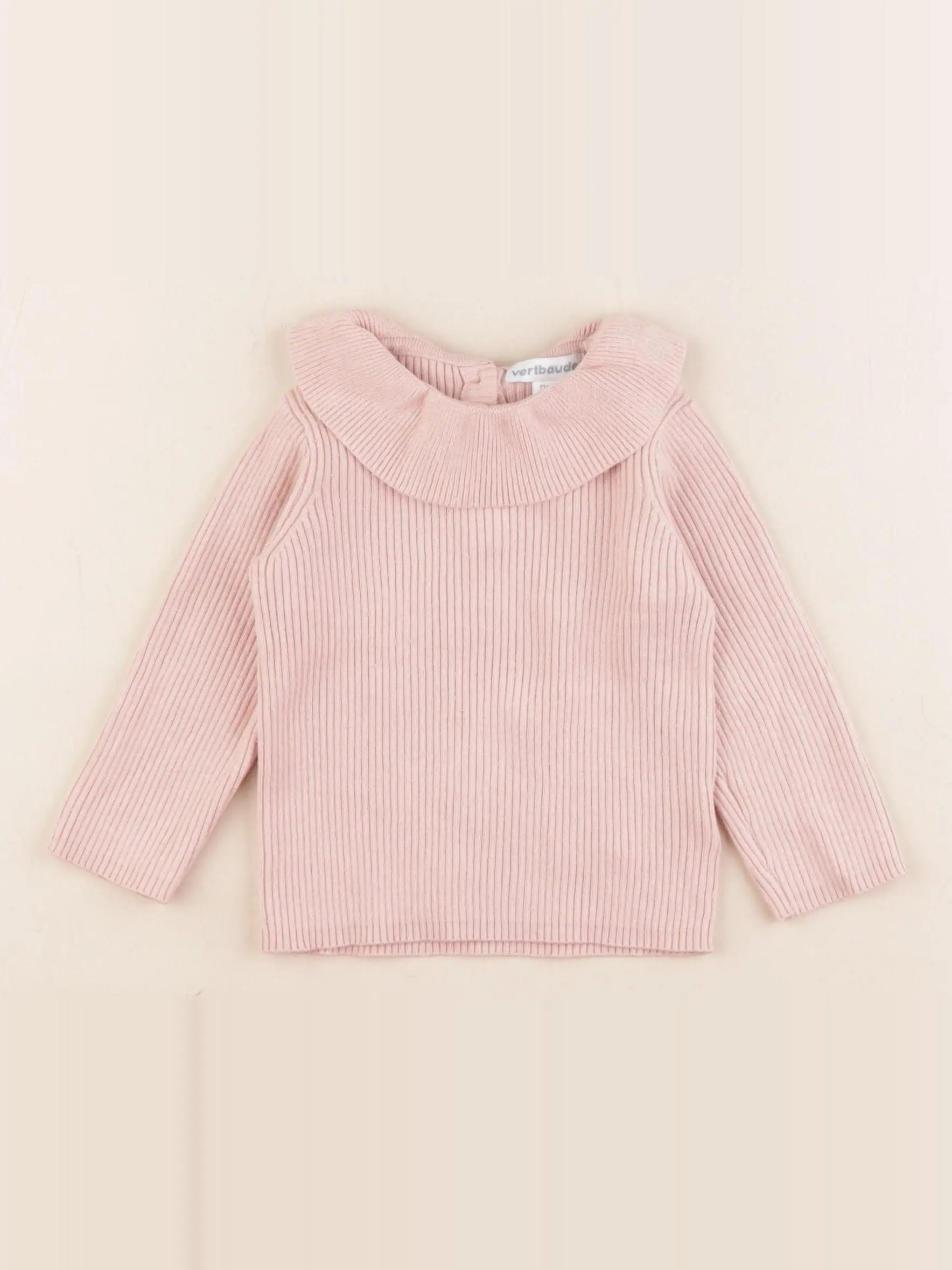 Vertbaudet - pull rose - 9 mois