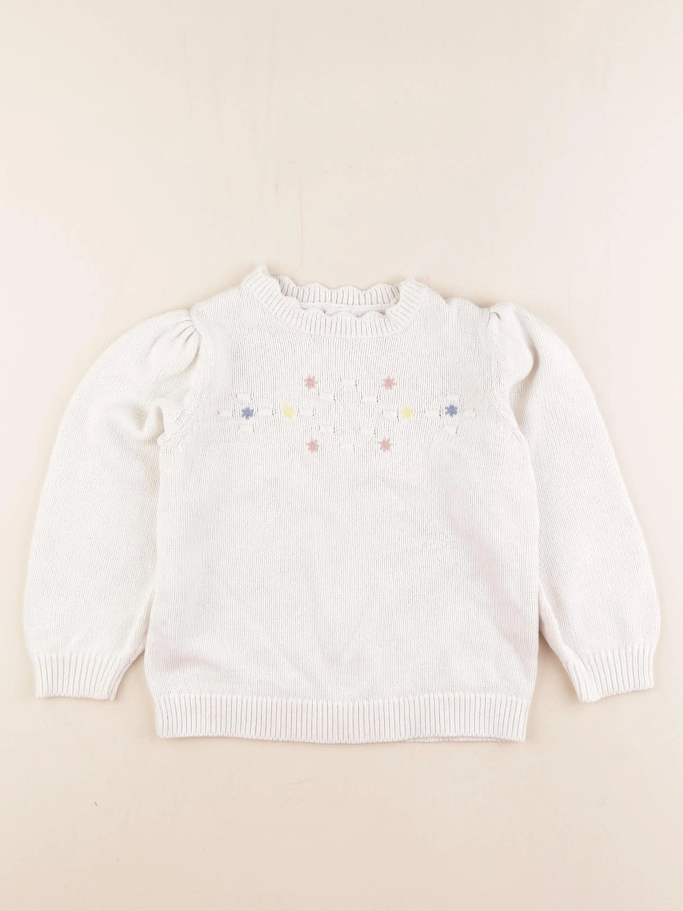 Vertbaudet - pull beige - 6 ans