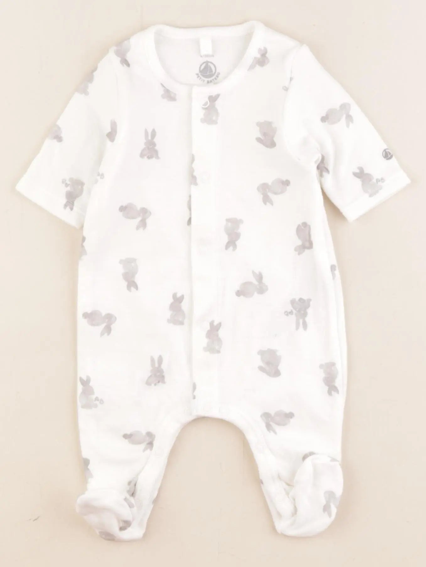 Petit Bateau - pyjama coton blanc - 0 mois