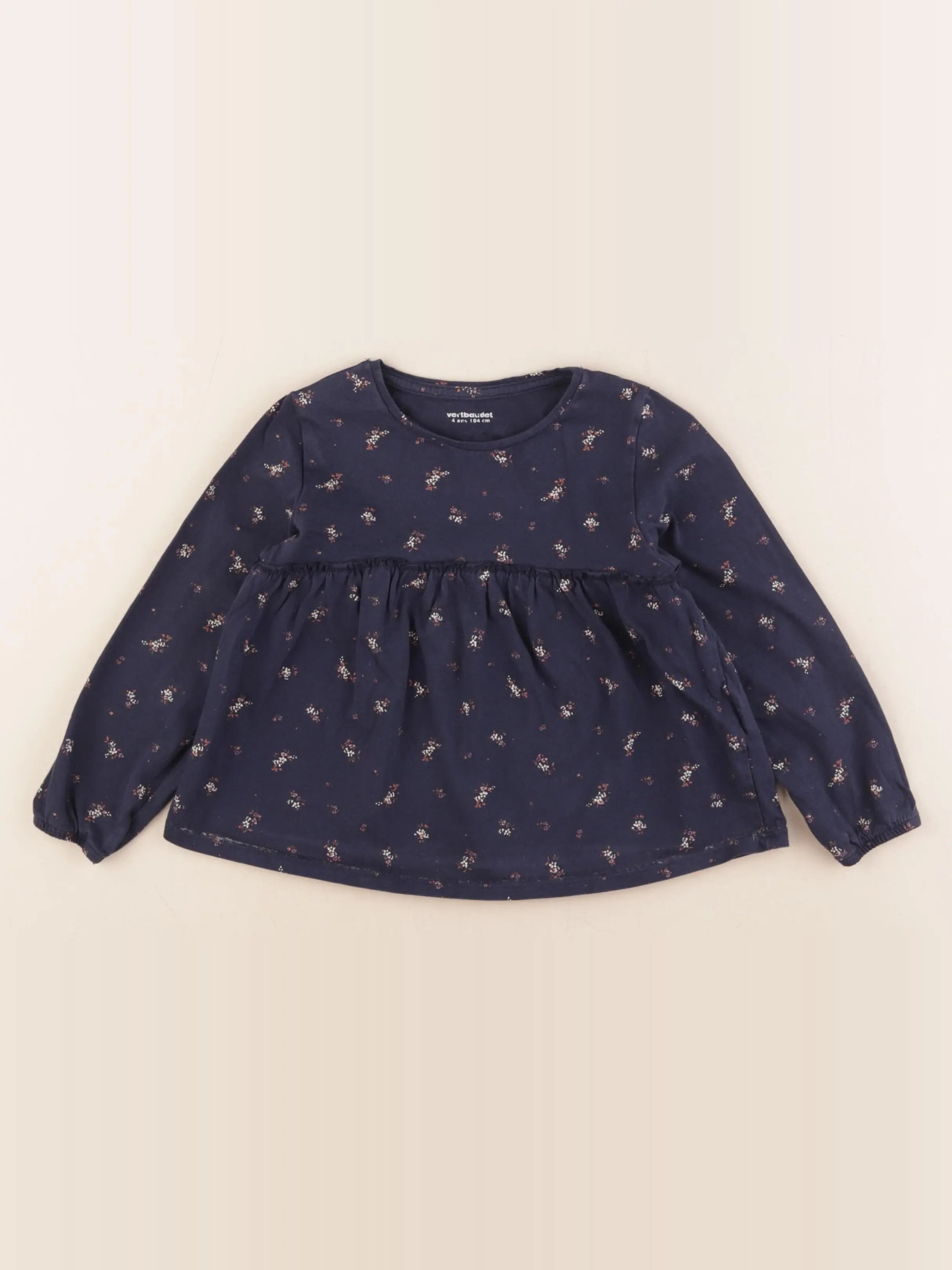 Vertbaudet - tee-shirt bleu - 4 ans
