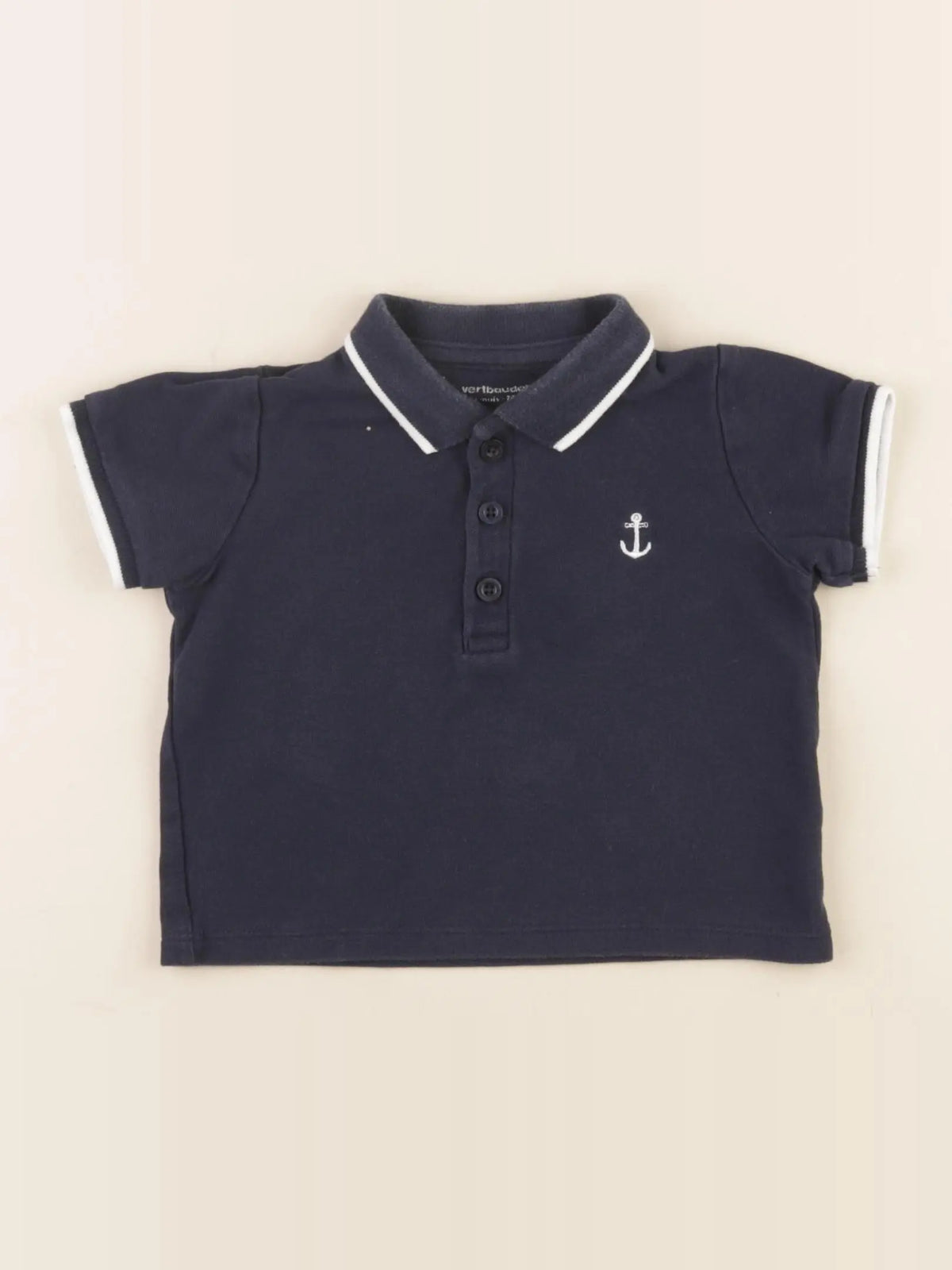 Vertbaudet - polo bleu - 12 mois