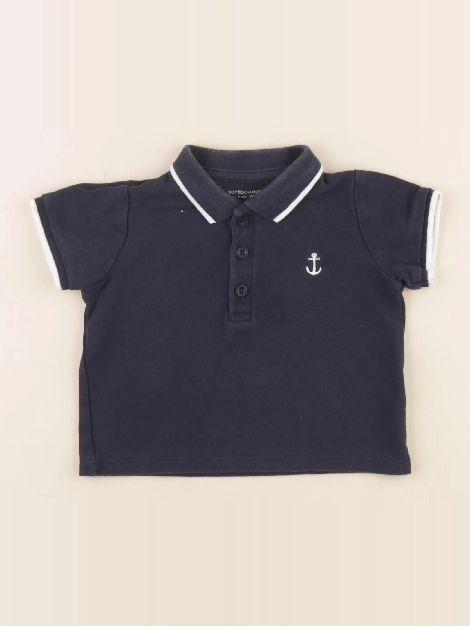 Vertbaudet - polo bleu - 12 mois