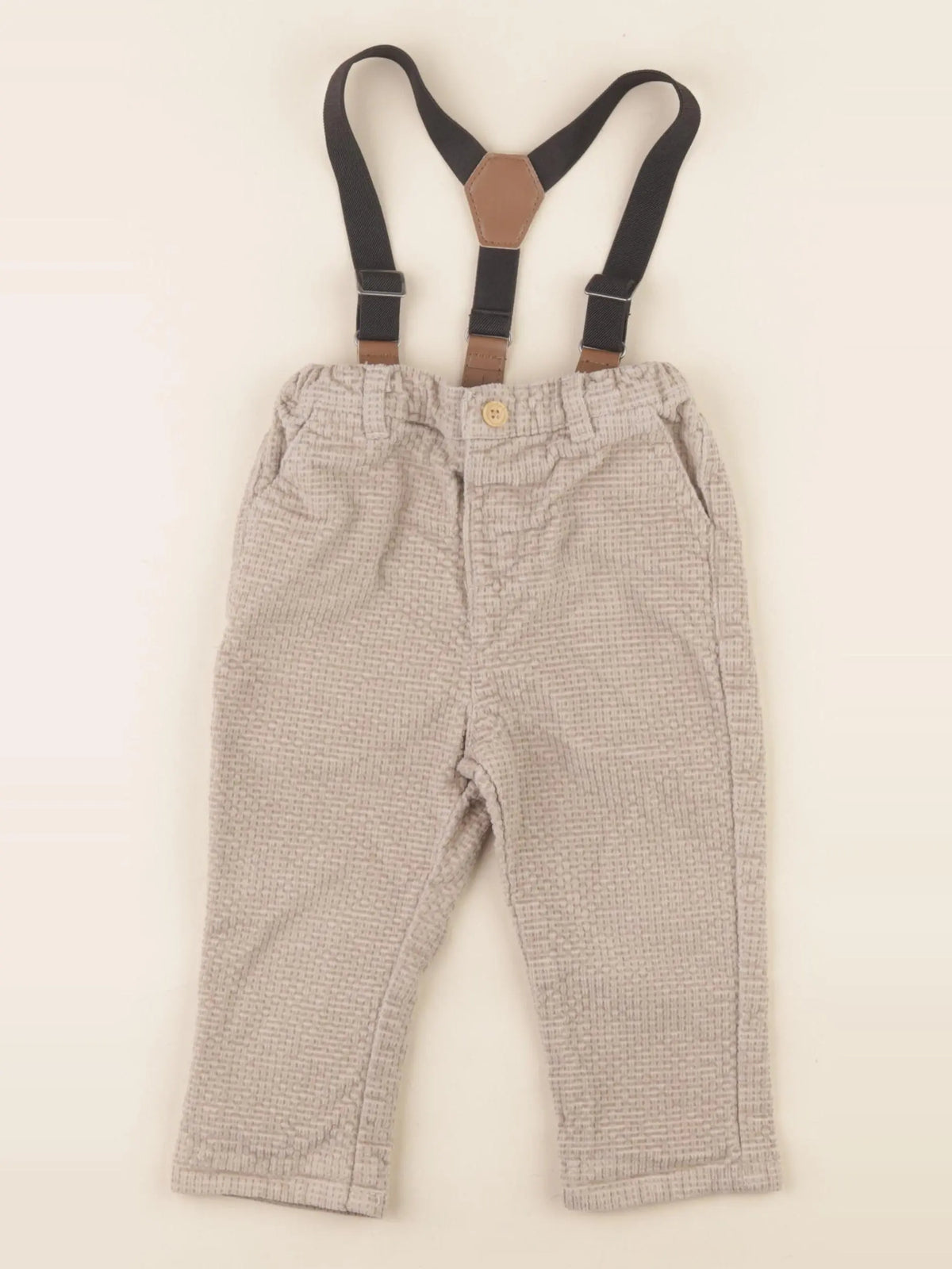 Vertbaudet - pantalon beige - 12 mois