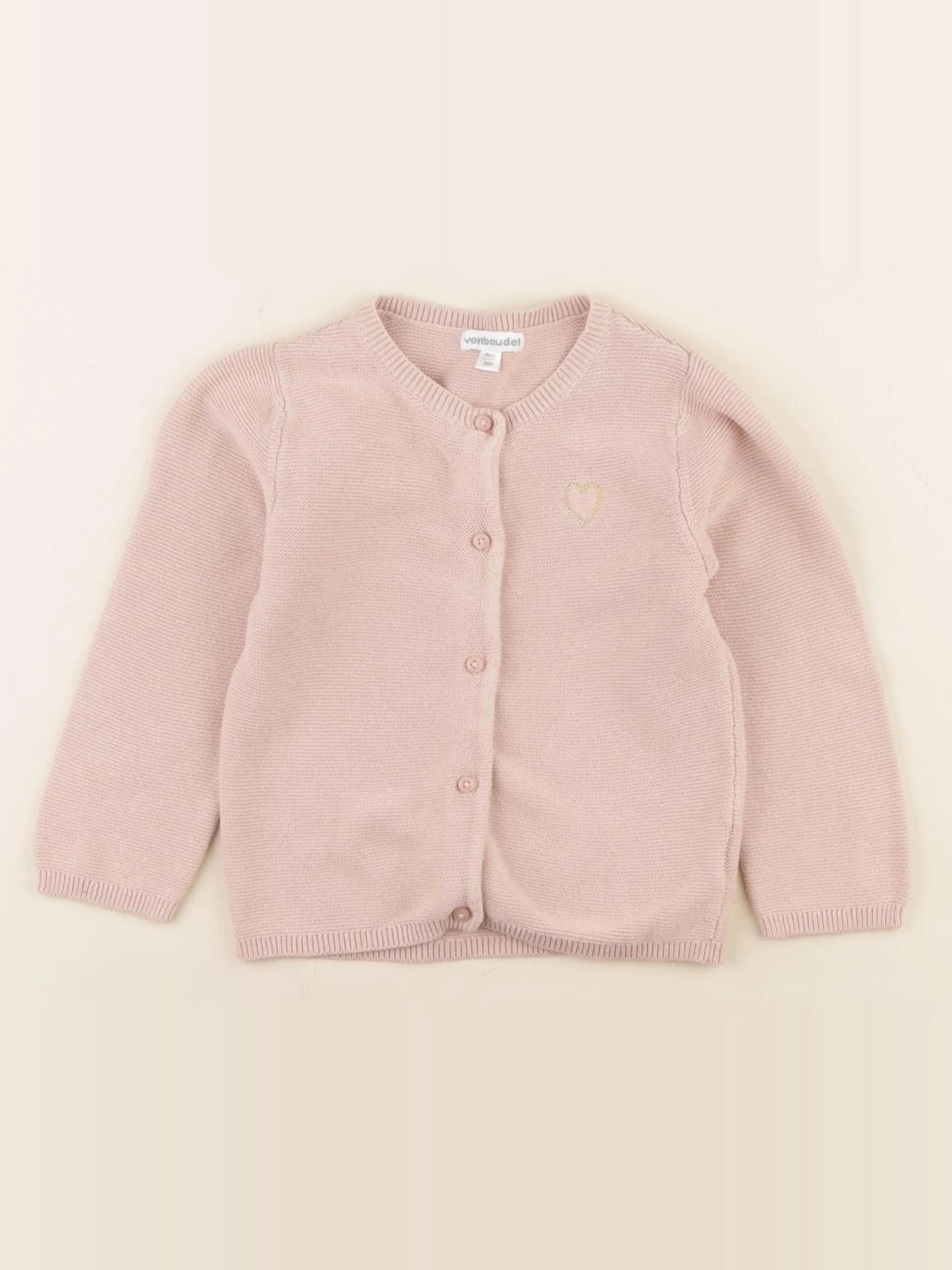 Vertbaudet - gilet rose - 24 mois