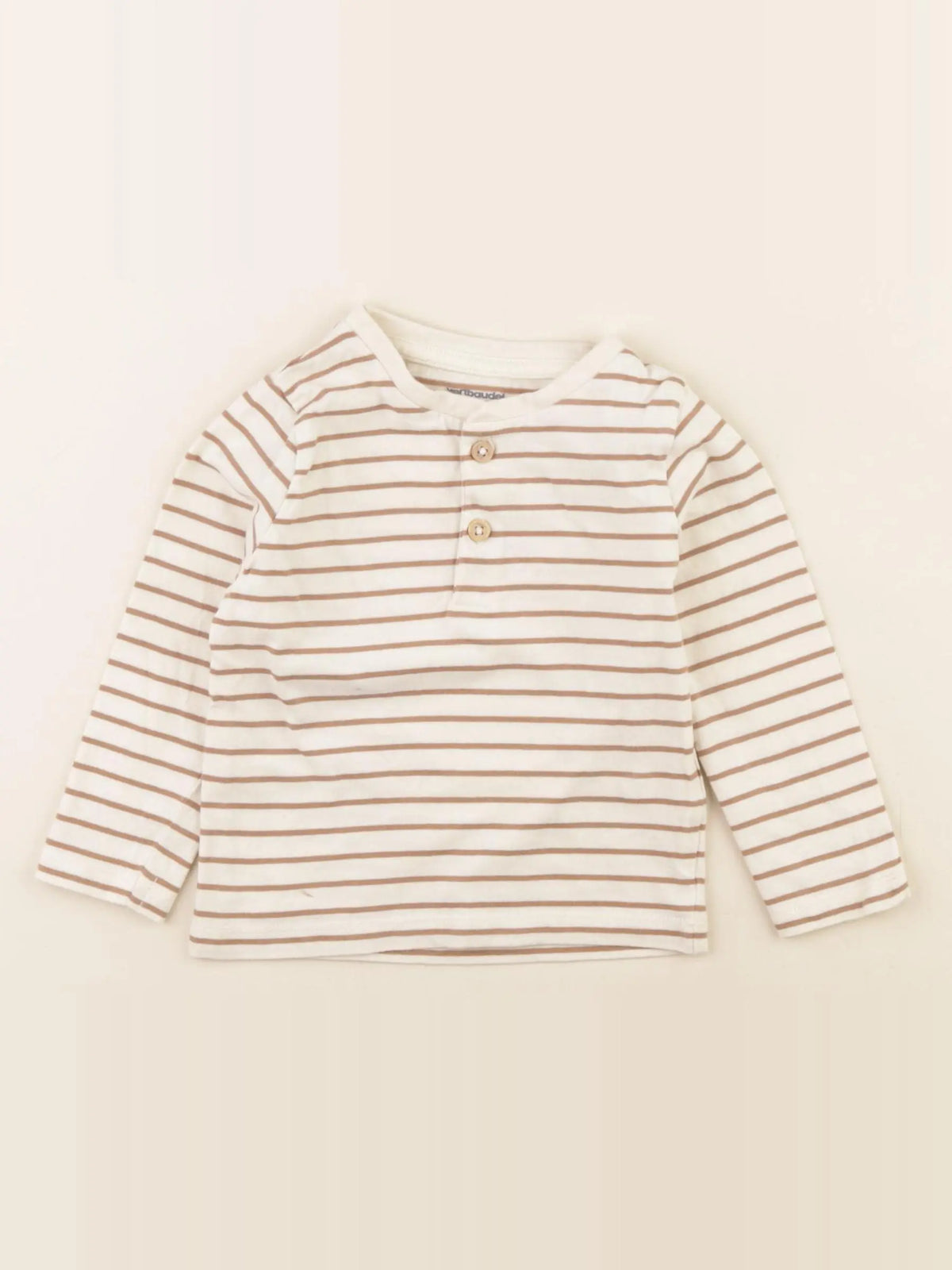 Vertbaudet - tee-shirt beige - 12 mois