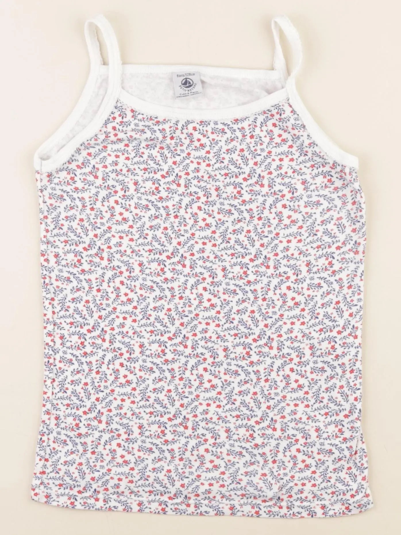 Petit Bateau - maillot de corps bleu, blanc - 8 ans