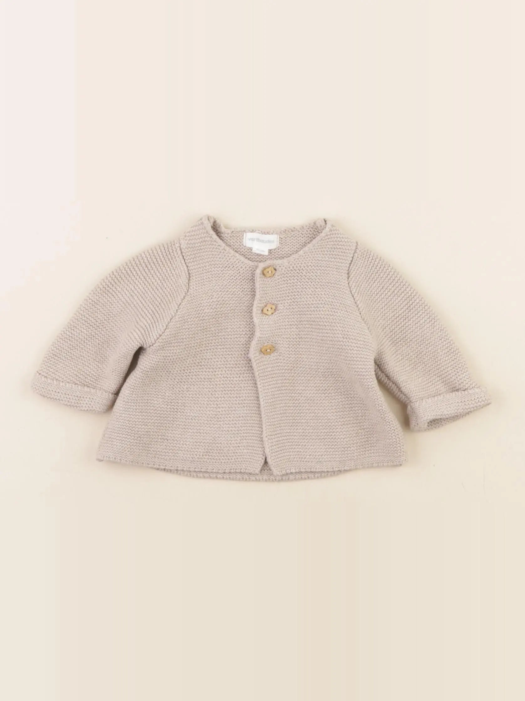 Vertbaudet - gilet beige - 1 mois