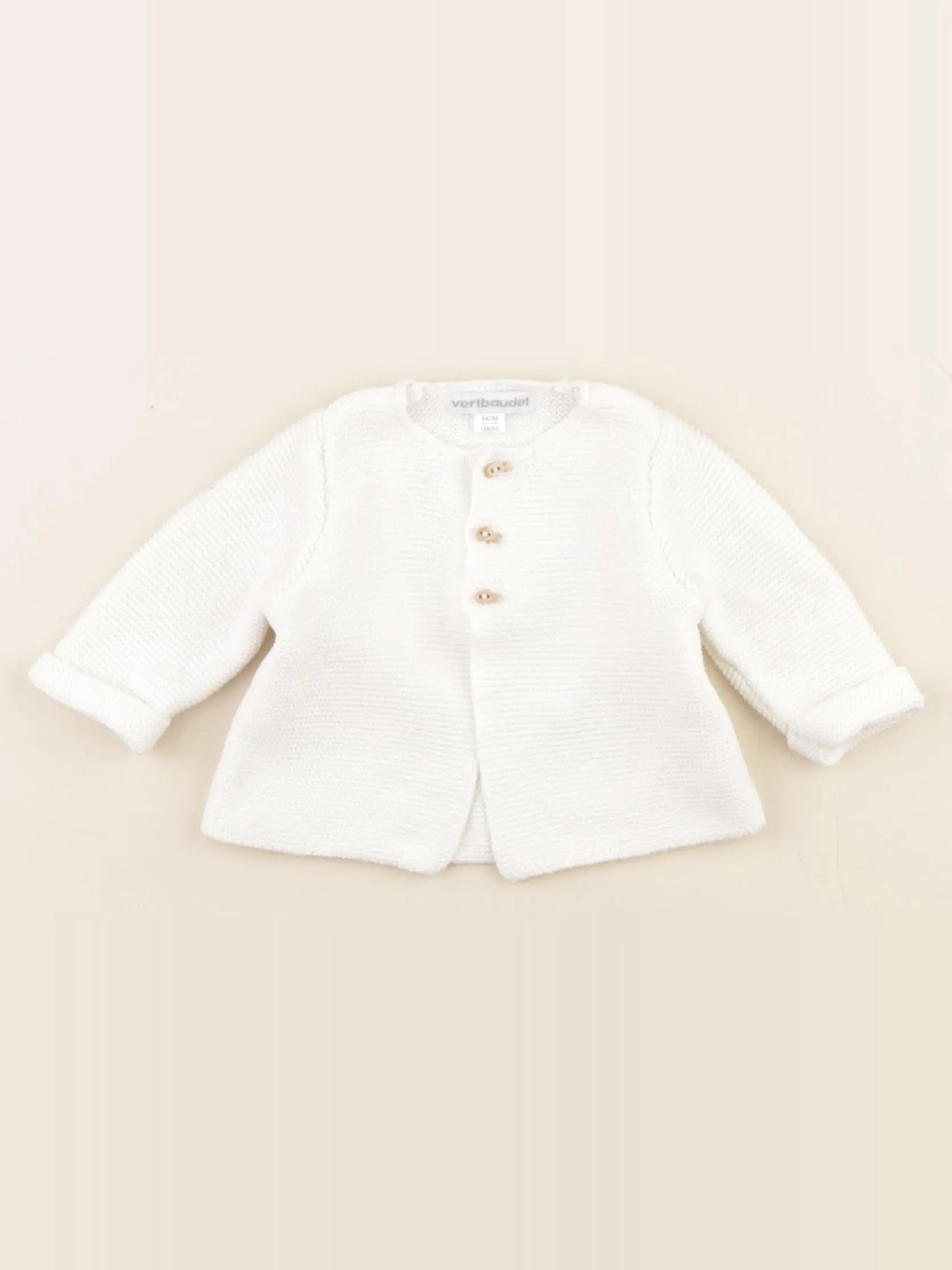 Vertbaudet - gilet blanc - 1 mois