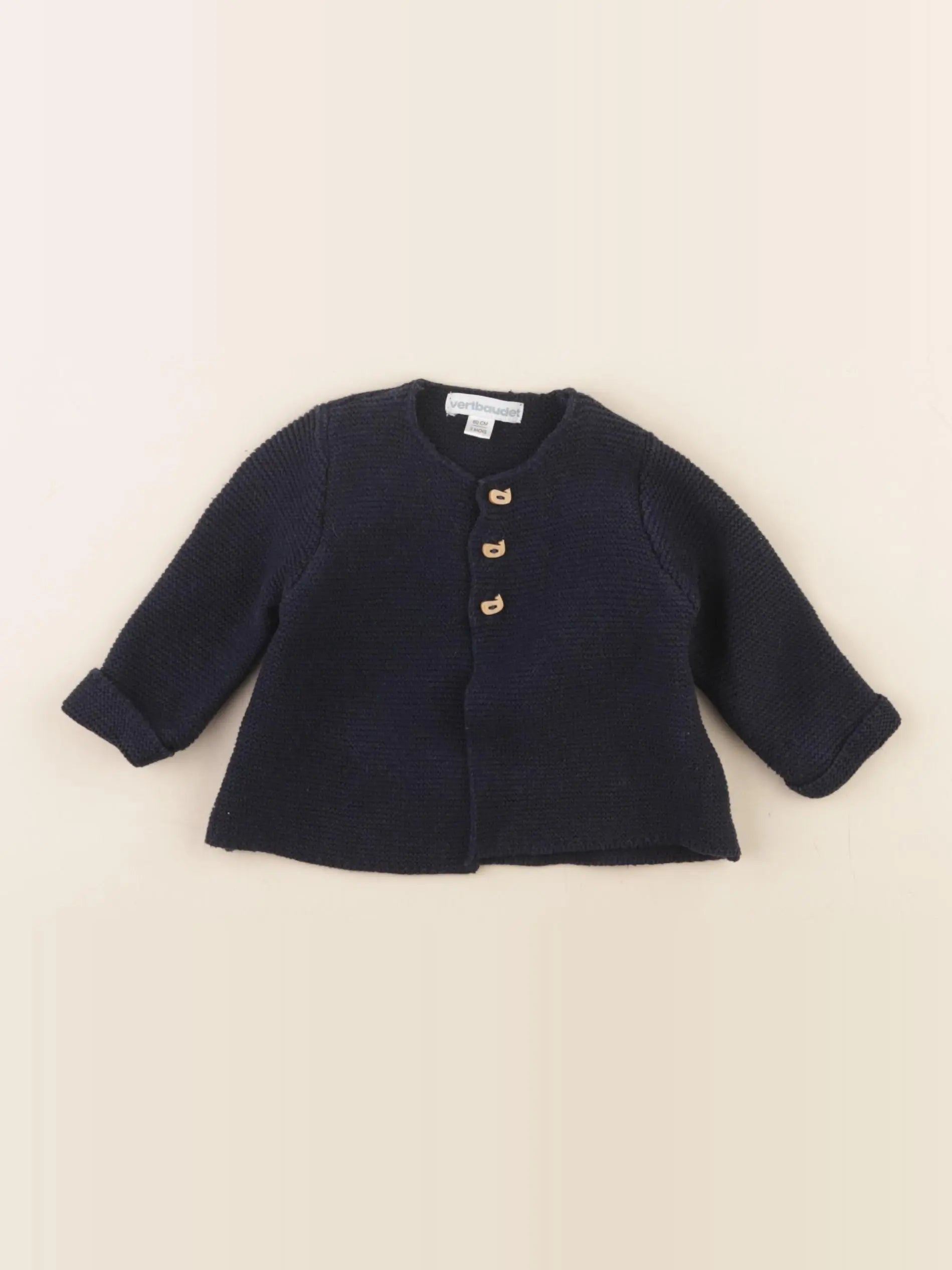 Vertbaudet - gilet bleu - 3 mois