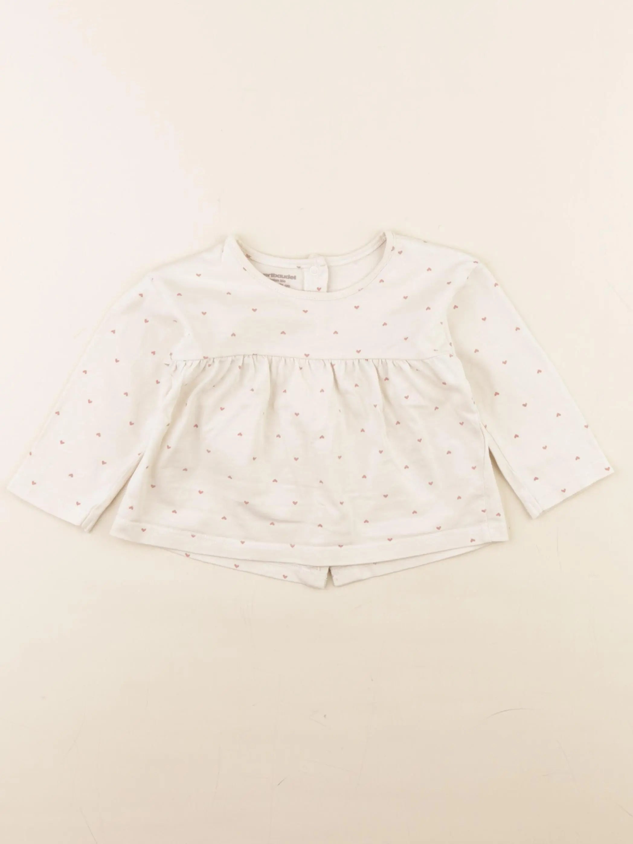 Vertbaudet - tee-shirt beige - 9 mois