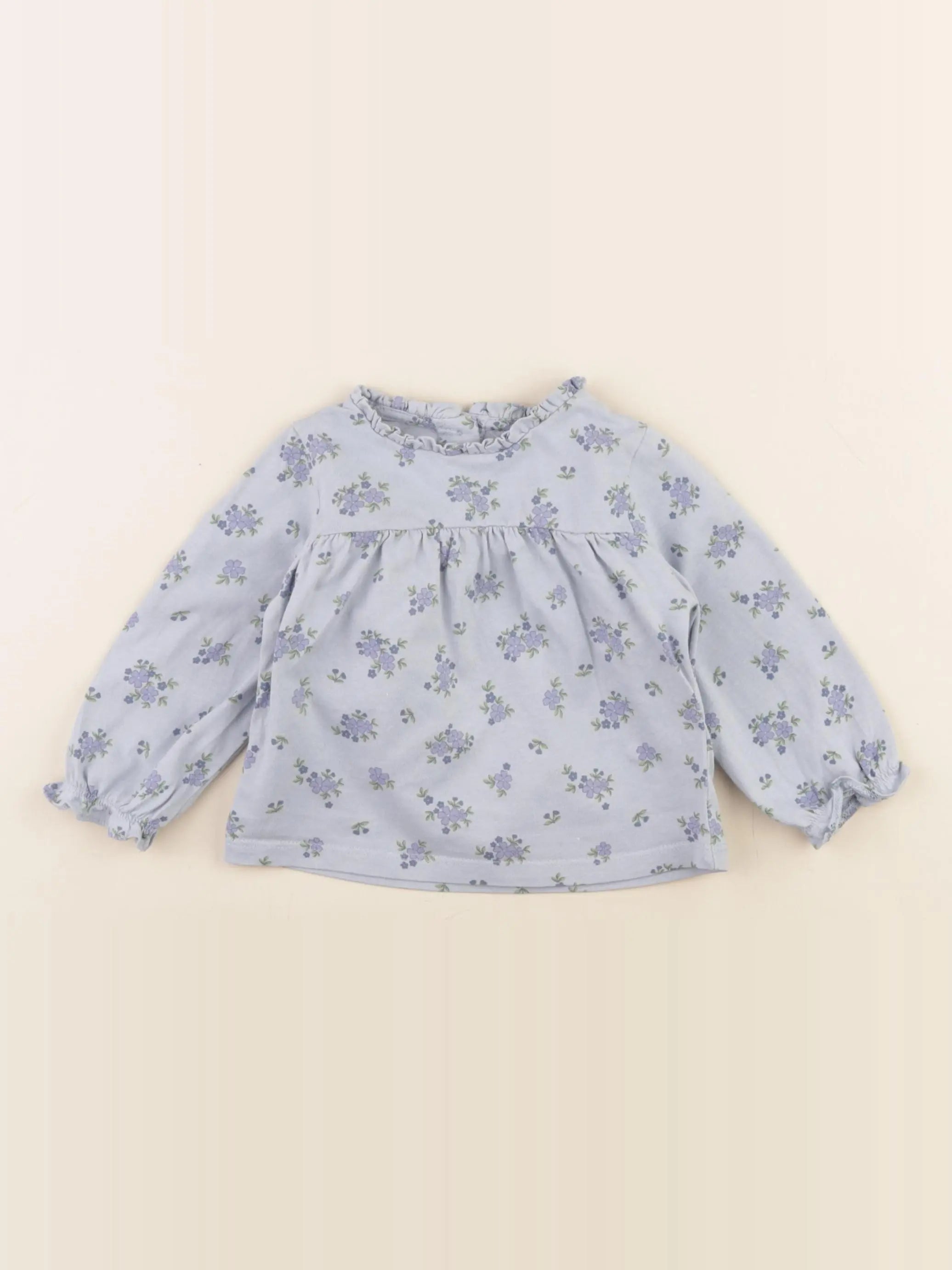 Vertbaudet - tee-shirt bleu - 9 mois