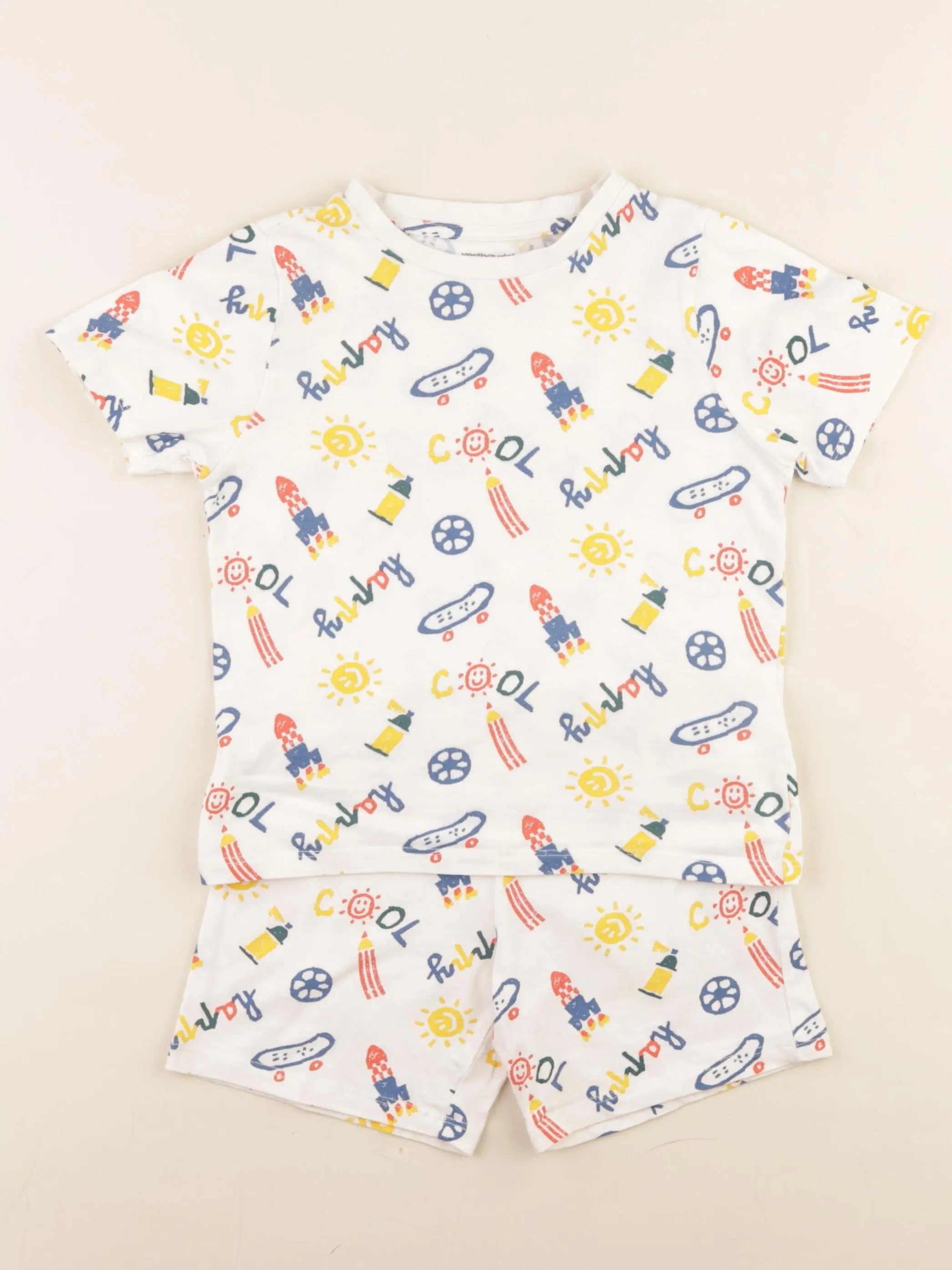 Vertbaudet - pyjama coton beige - 5 ans