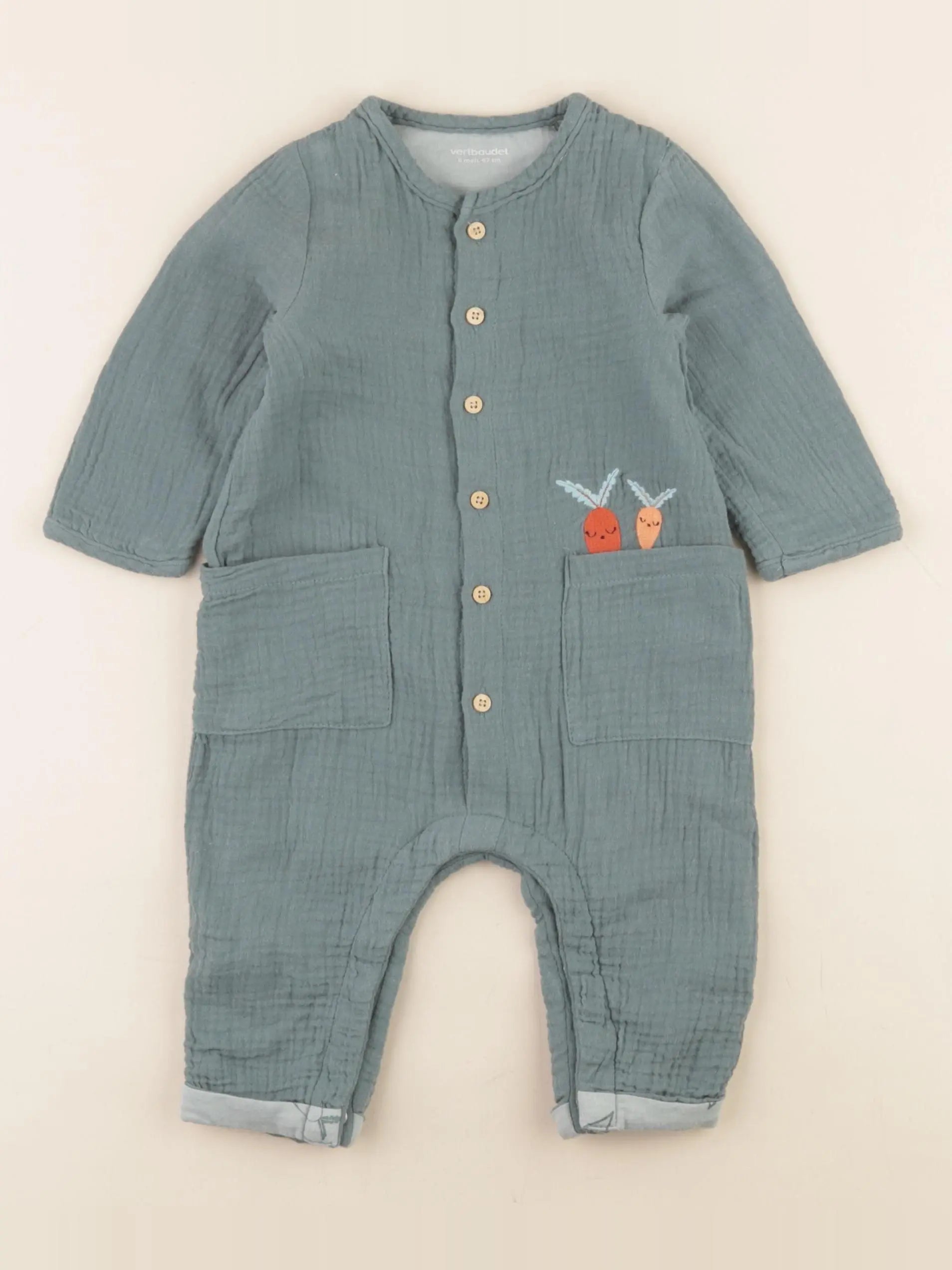 Vertbaudet - combinaison vert - 6 mois