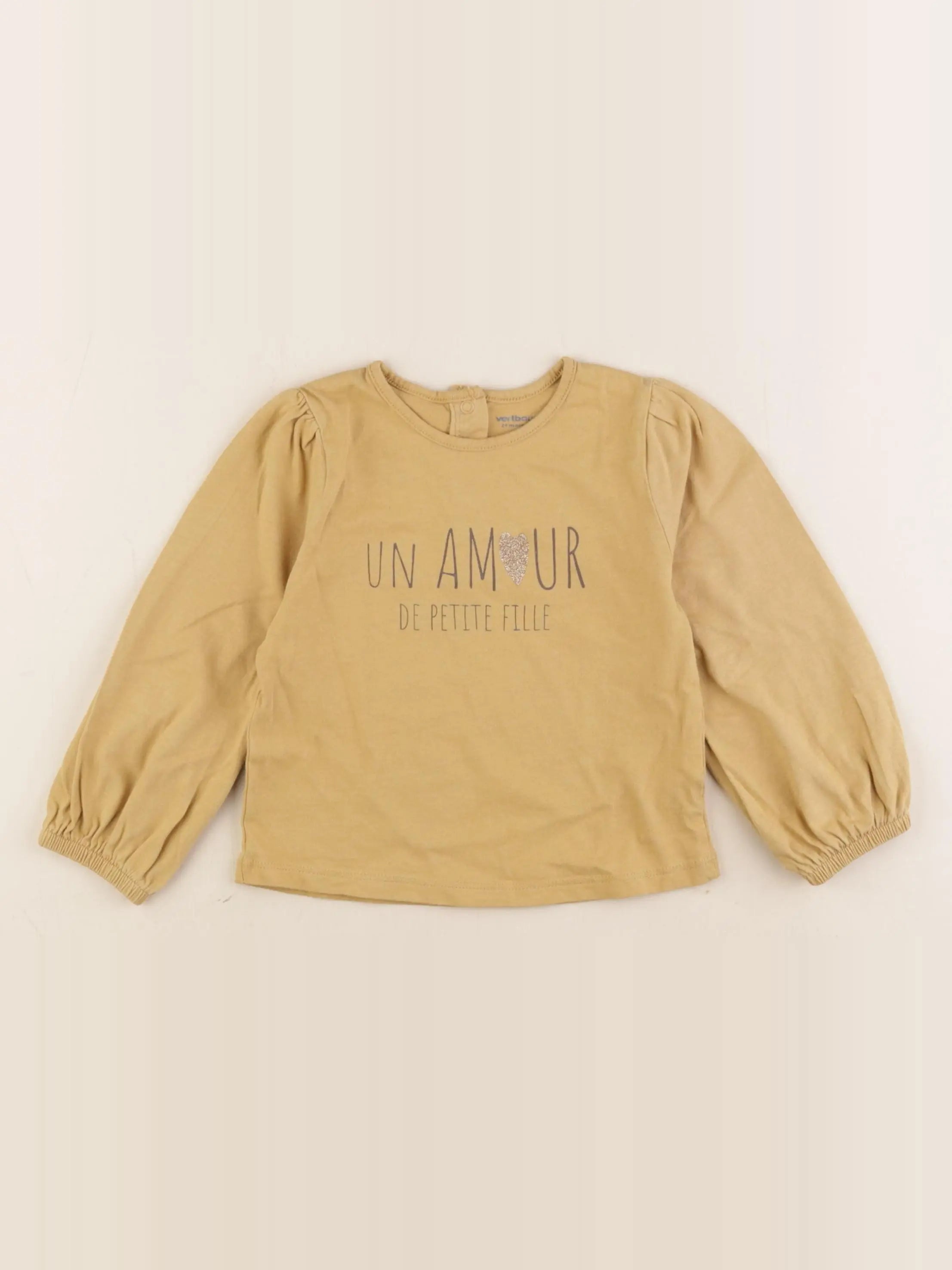 Vertbaudet - tee-shirt jaune - 24 mois
