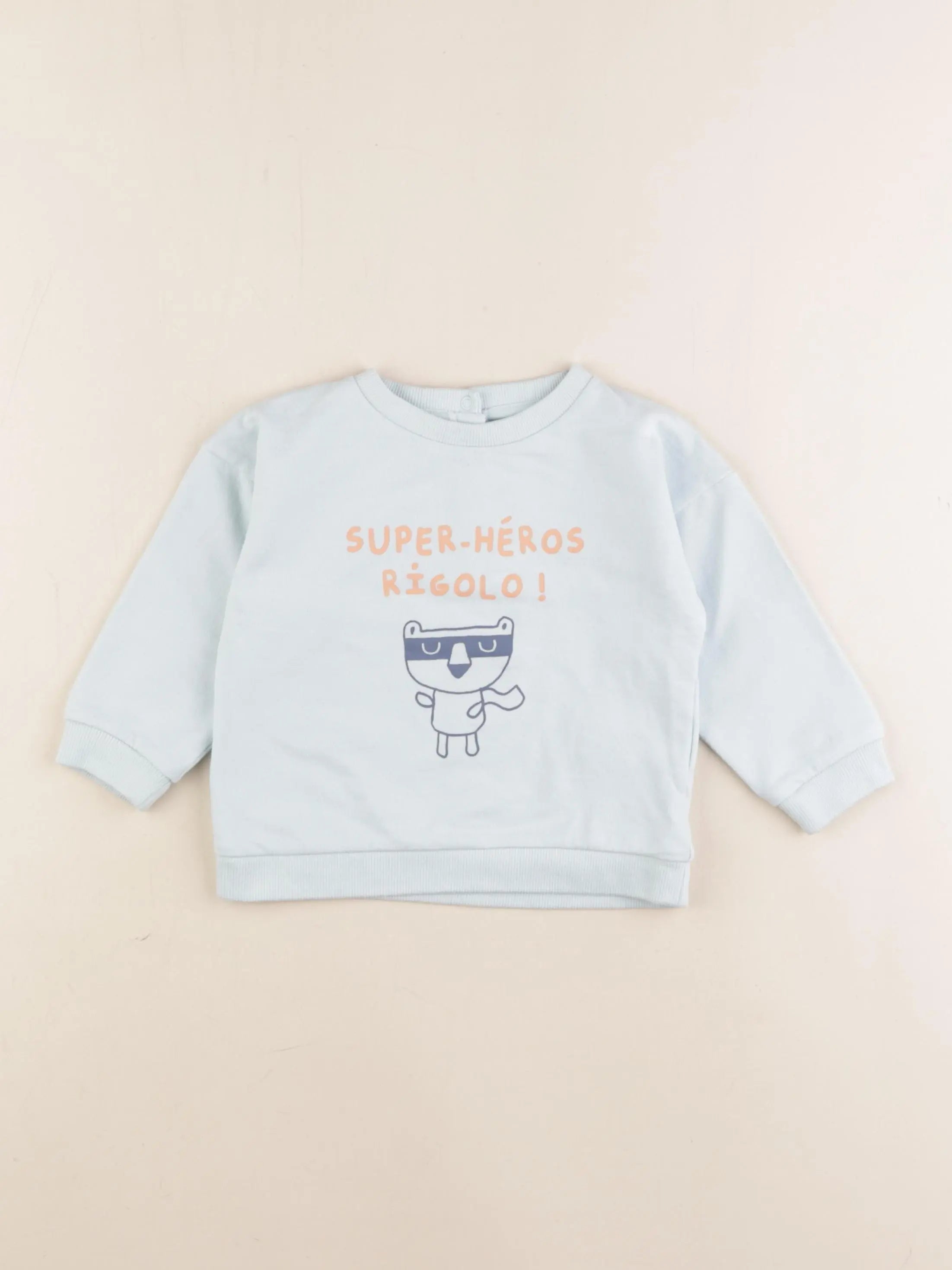 Vertbaudet - sweat bleu - 18 mois