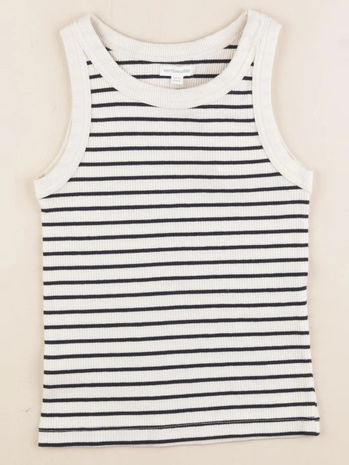 Vertbaudet - débardeur beige, bleu - 8 ans