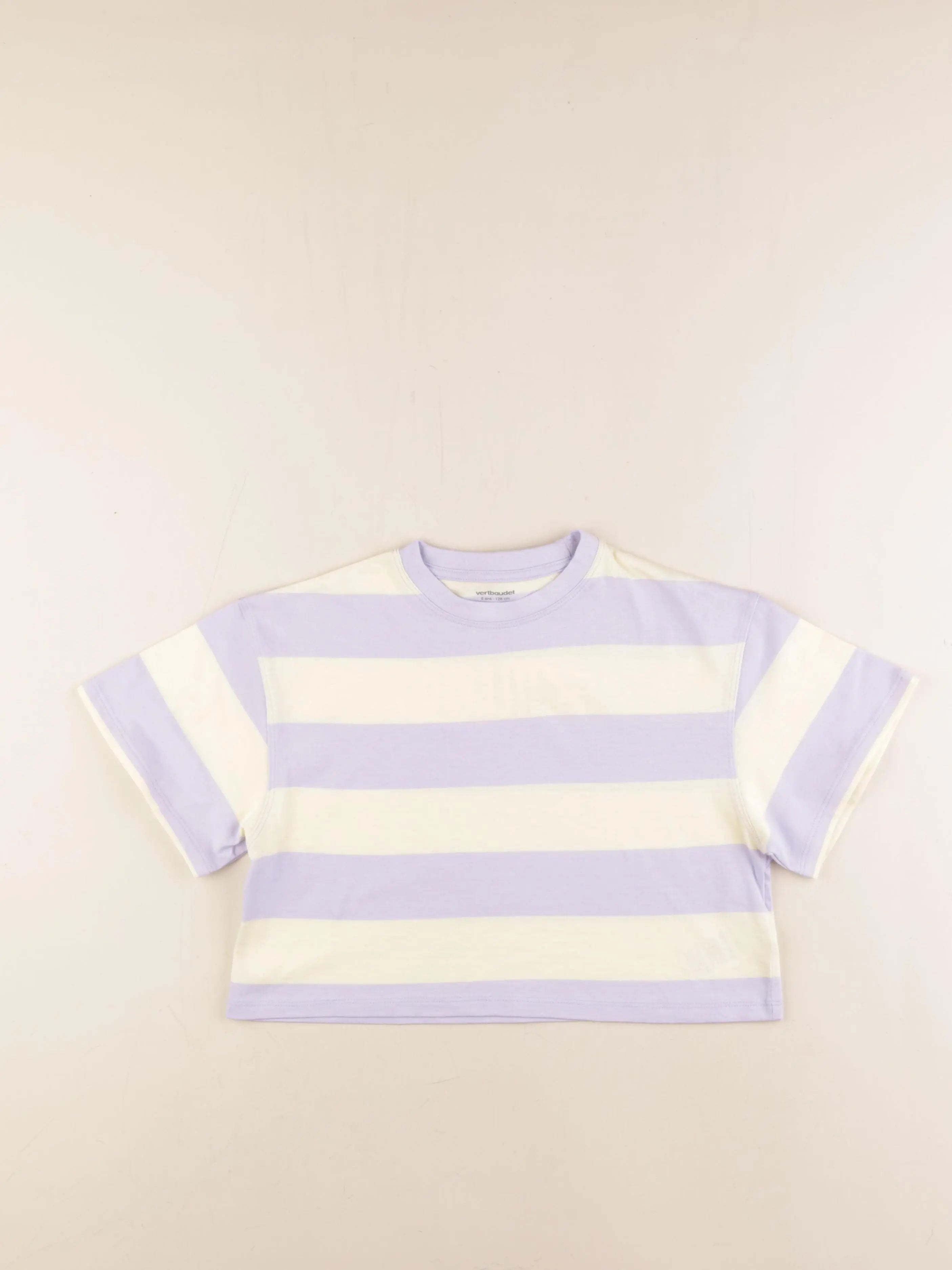 Vertbaudet - tee-shirt imprimé au dos jaune, violet - 8 ans
