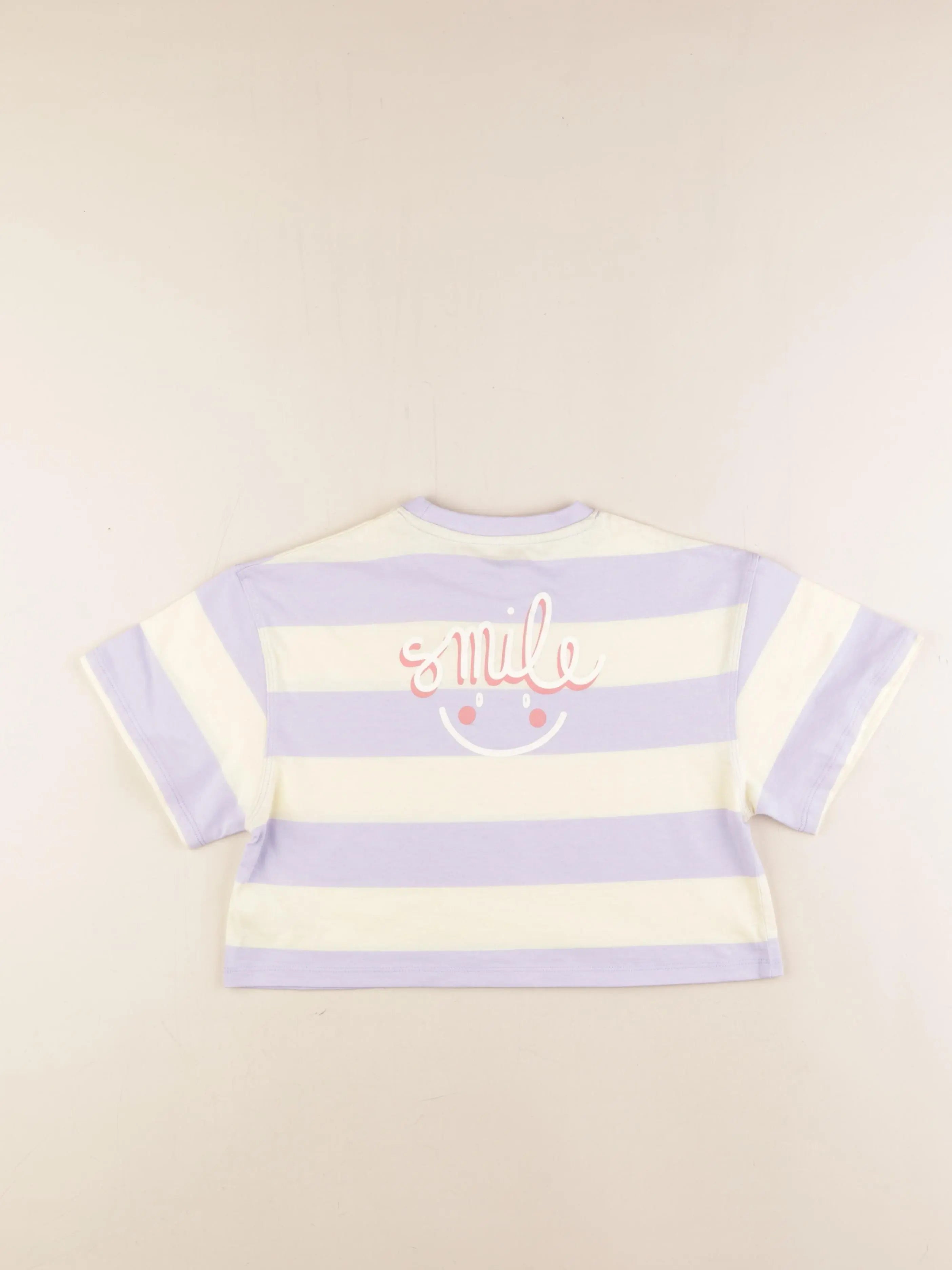 Vertbaudet - tee-shirt imprimé au dos jaune, violet - 8 ans