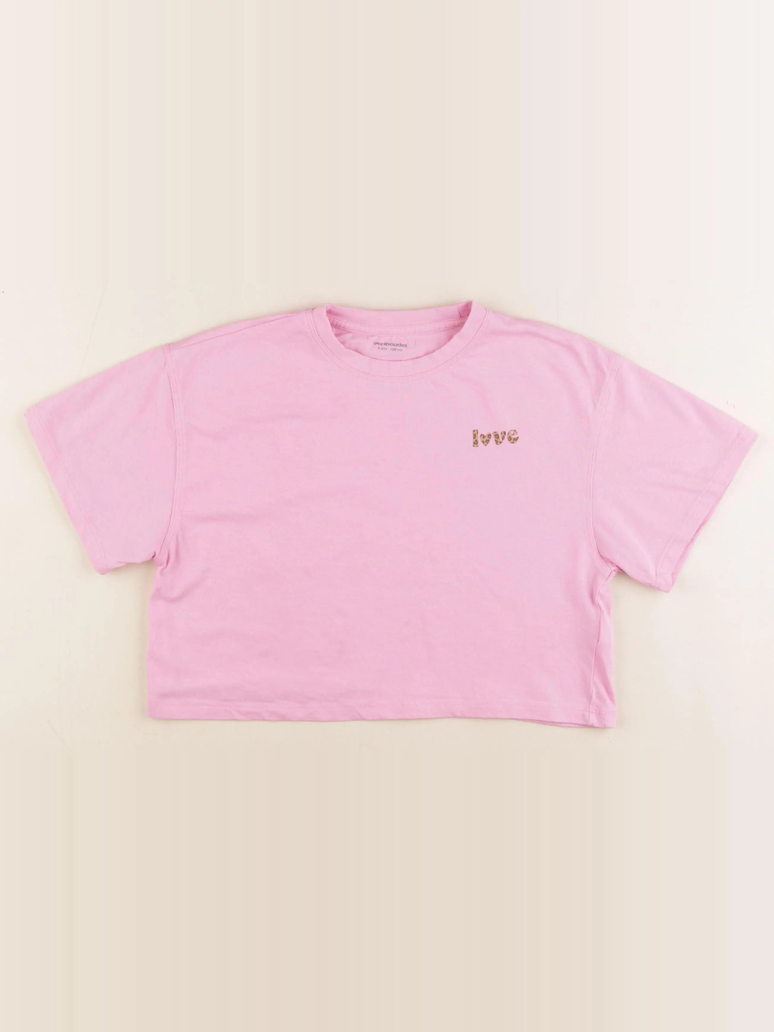 Vertbaudet - tee-shirt rose - 8 ans