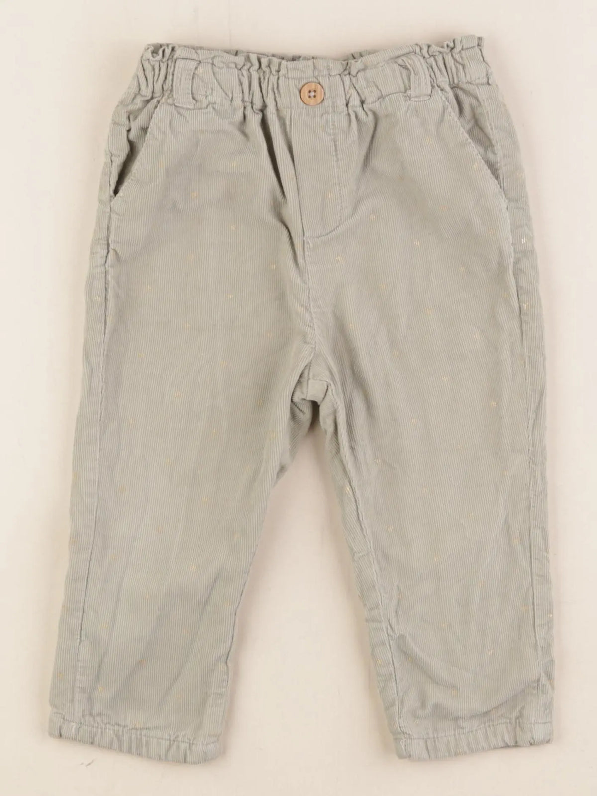 Vertbaudet - pantalon doublé vert, or - 24 mois