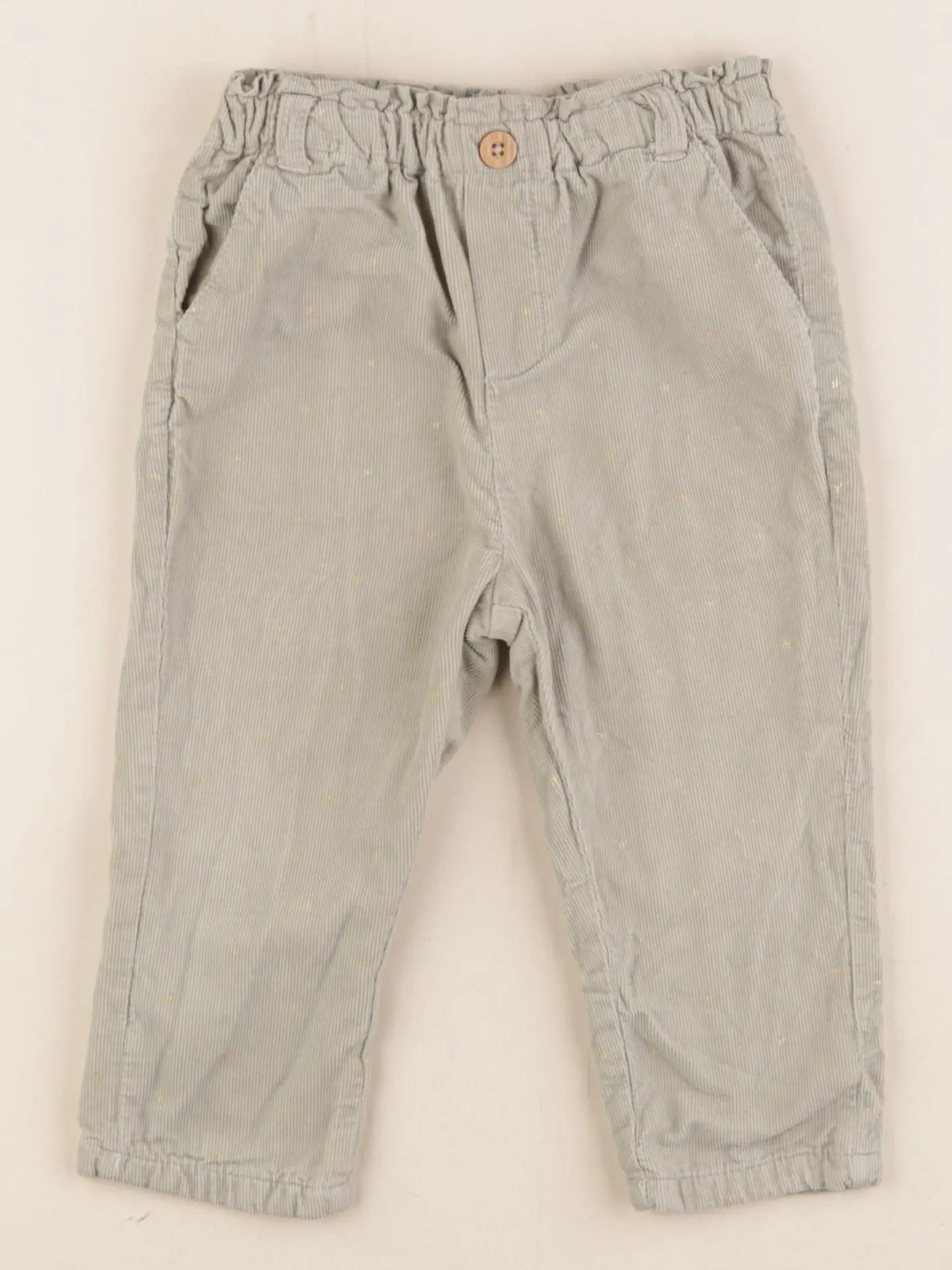 Vertbaudet - pantalon doublé vert, or - 24 mois