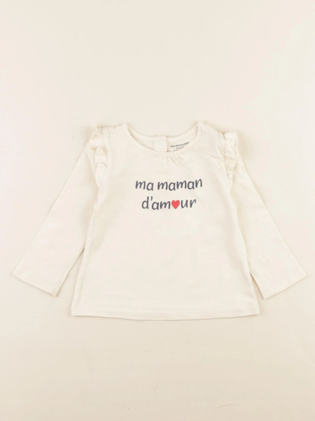 Vertbaudet - tee-shirt blanc - 12 mois