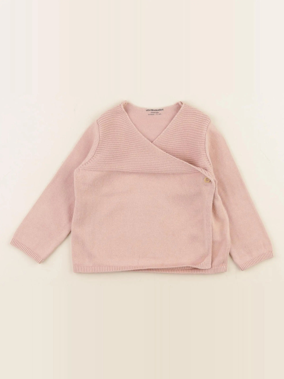 Vertbaudet - gilet rose - 9 mois