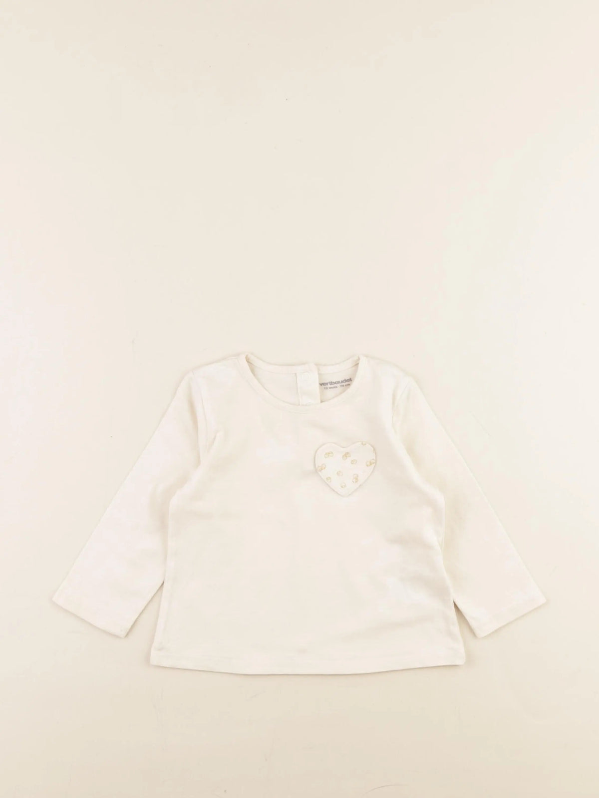 Vertbaudet - tee-shirt blanc - 12 mois
