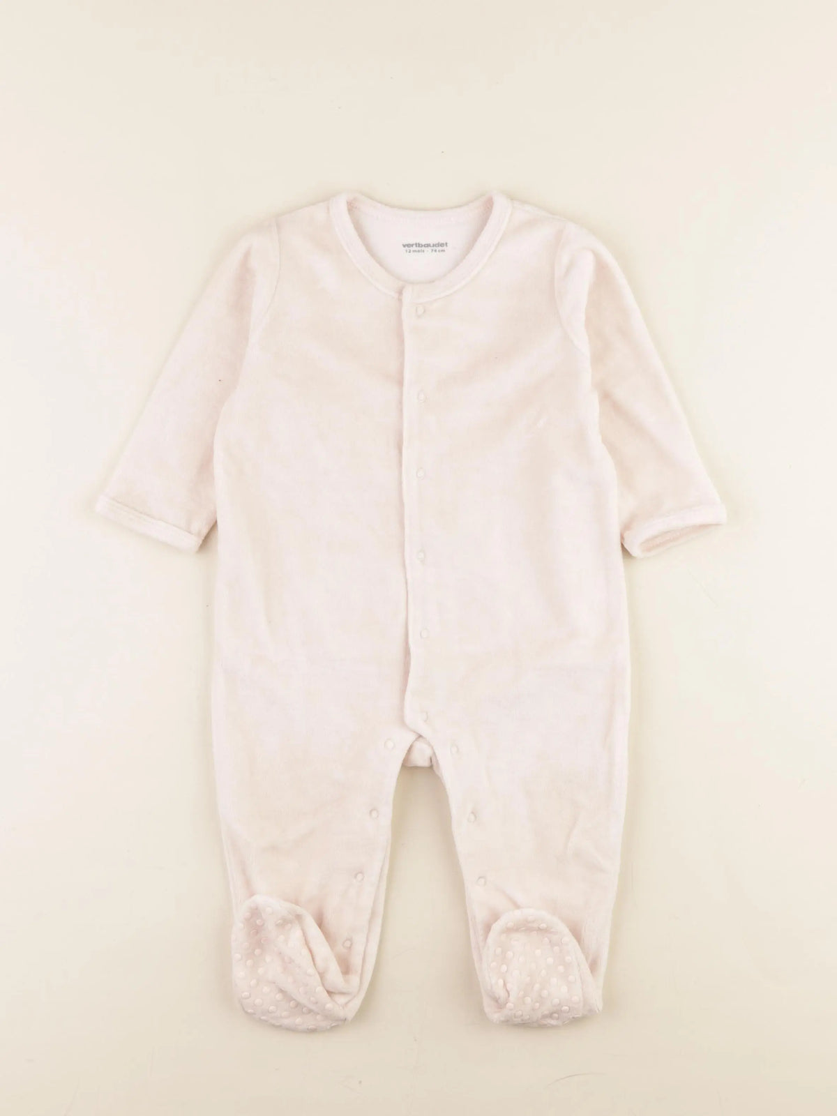 Vertbaudet - pyjama velours rose - 12 mois