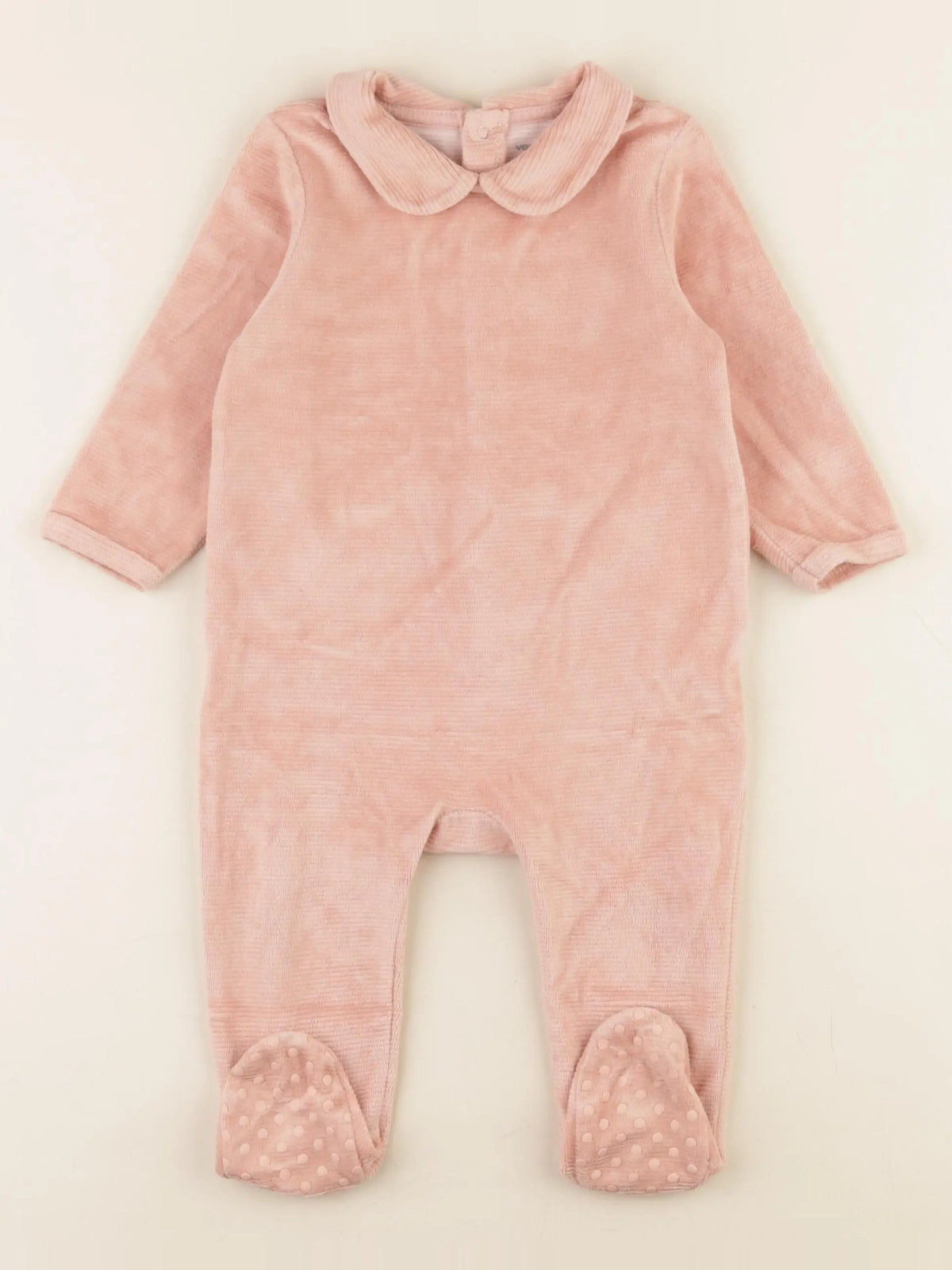 Vertbaudet - pyjama velours rose - 12 mois