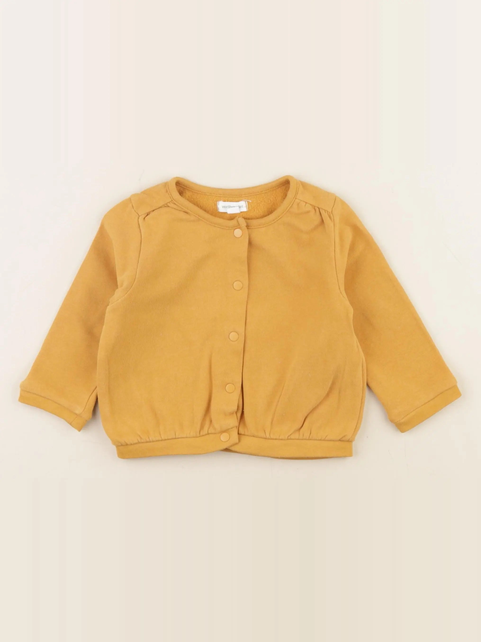 Vertbaudet - sweat jaune - 12 mois