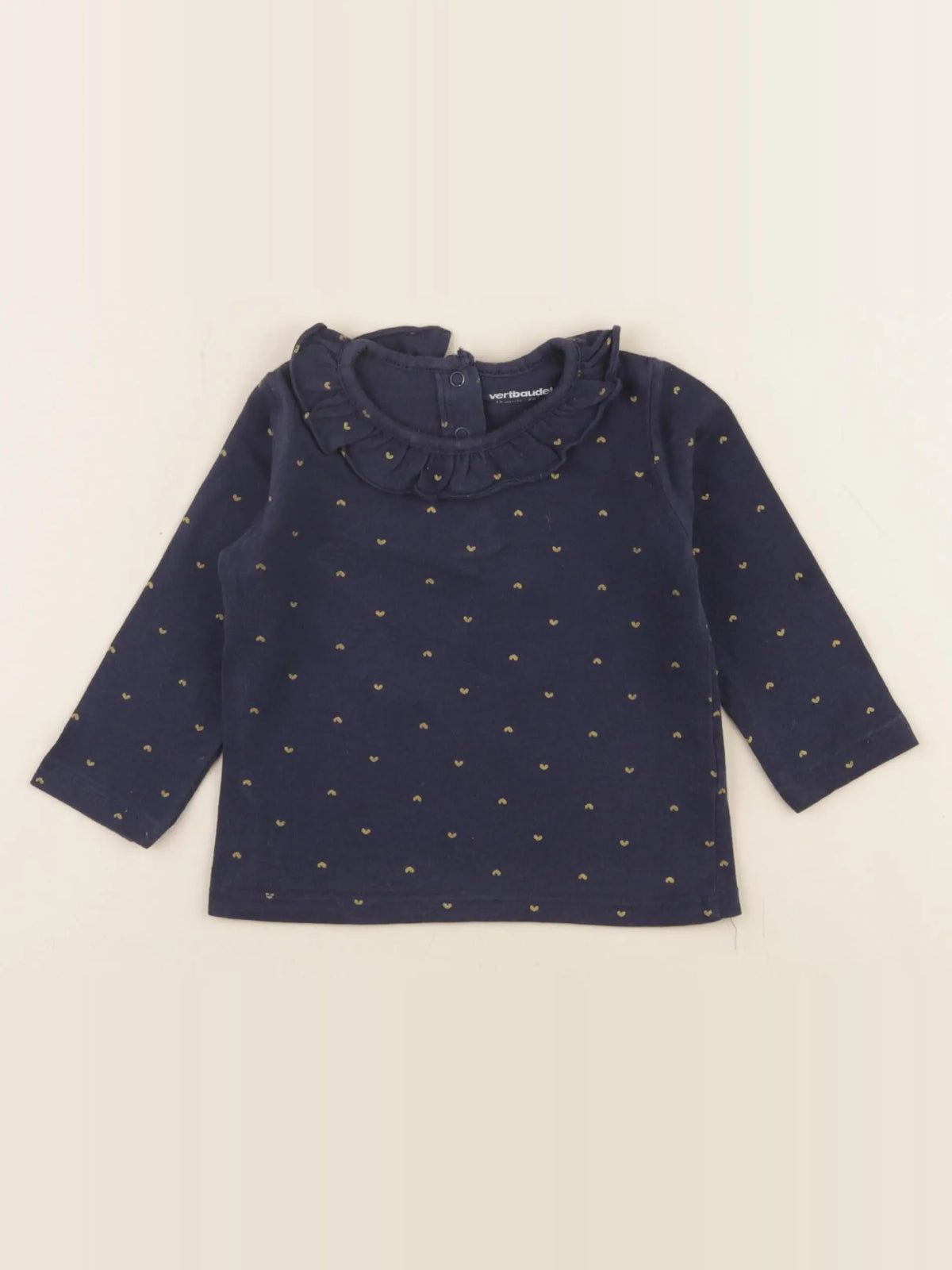 Vertbaudet - tee-shirt bleu, or - 12 mois