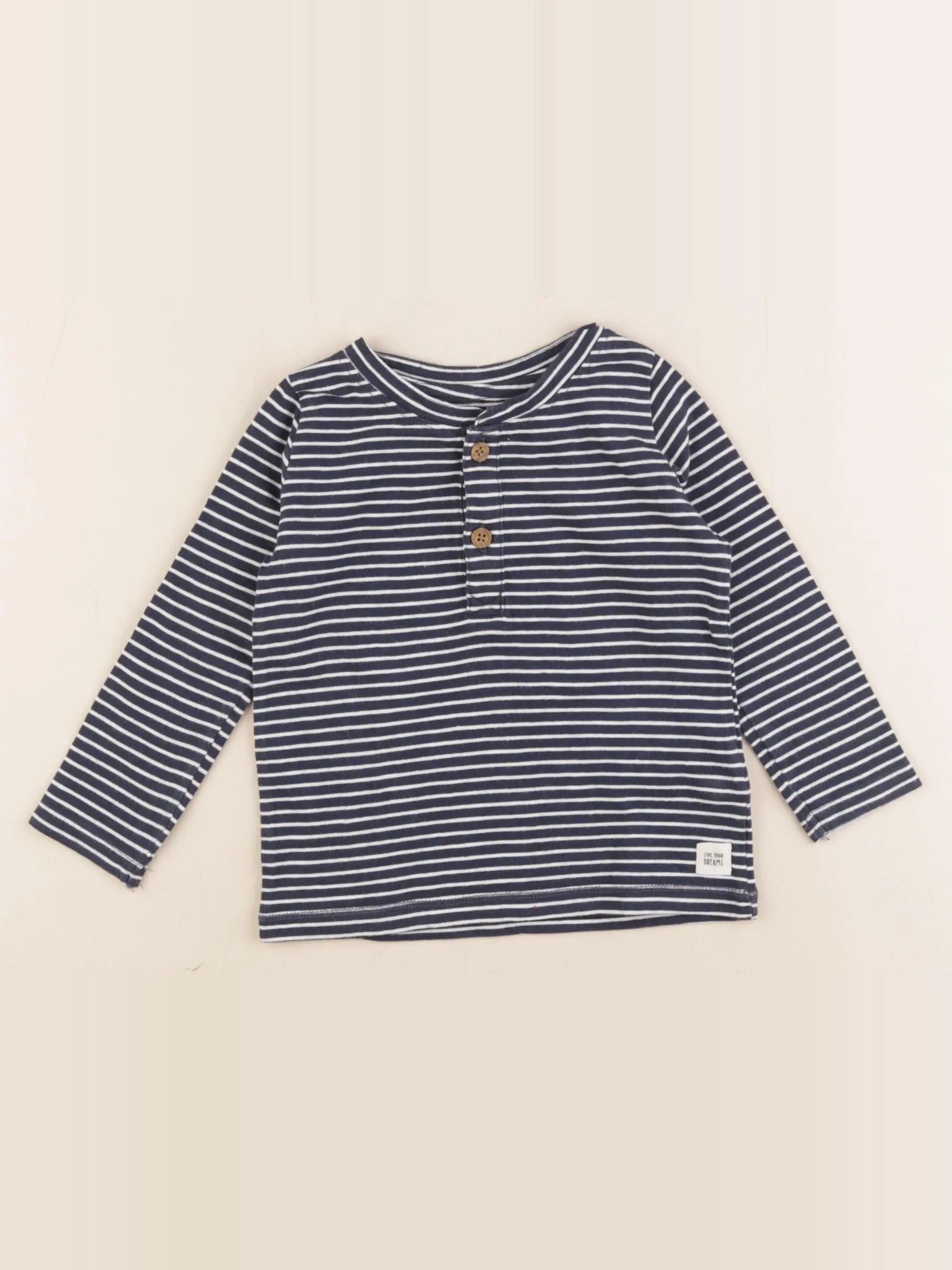 La Redoute - tee-shirt bleu, blanc - 18 mois