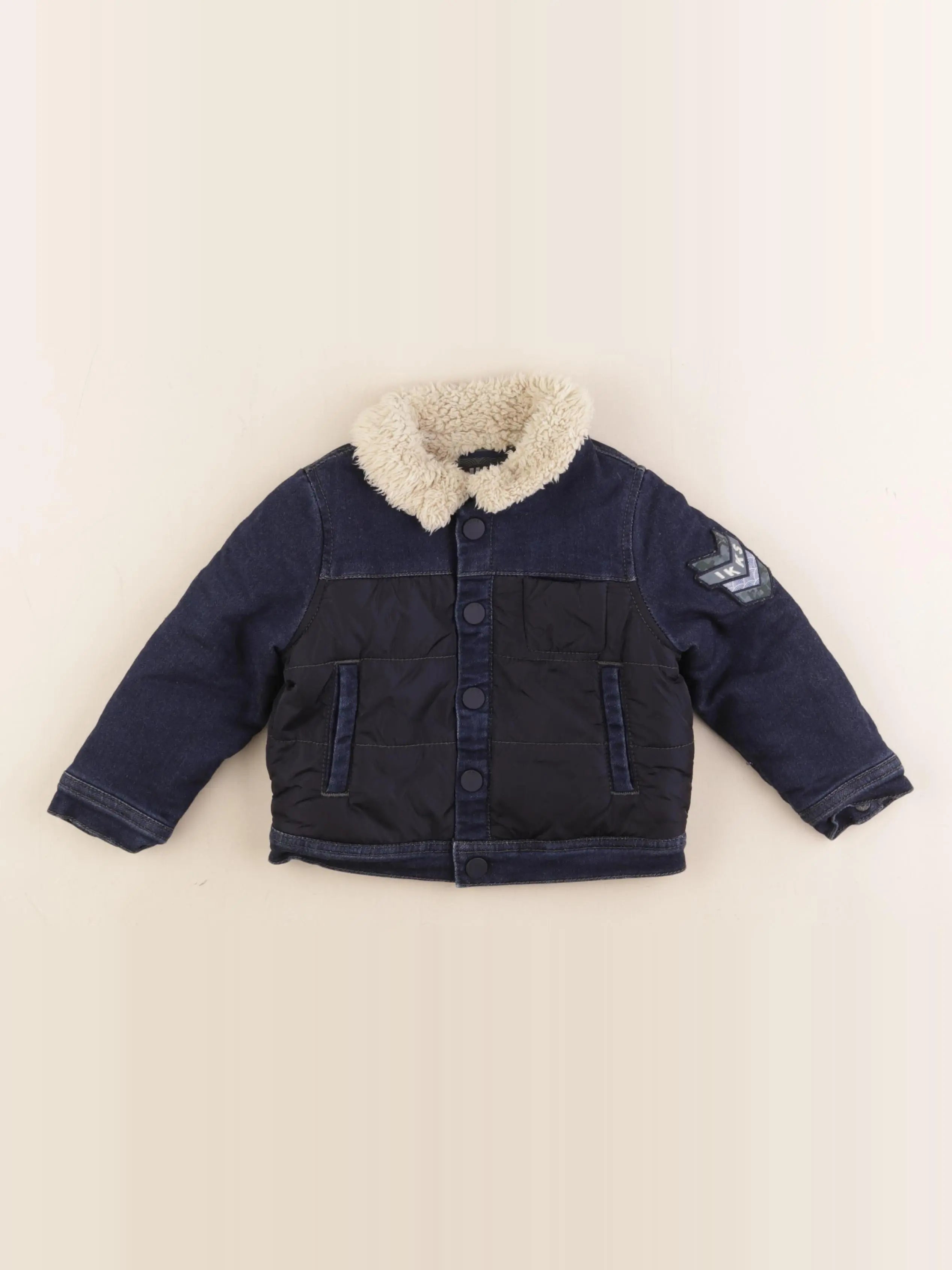 IKKS - veste doublé, imprimé au dos bleu - 2 ans