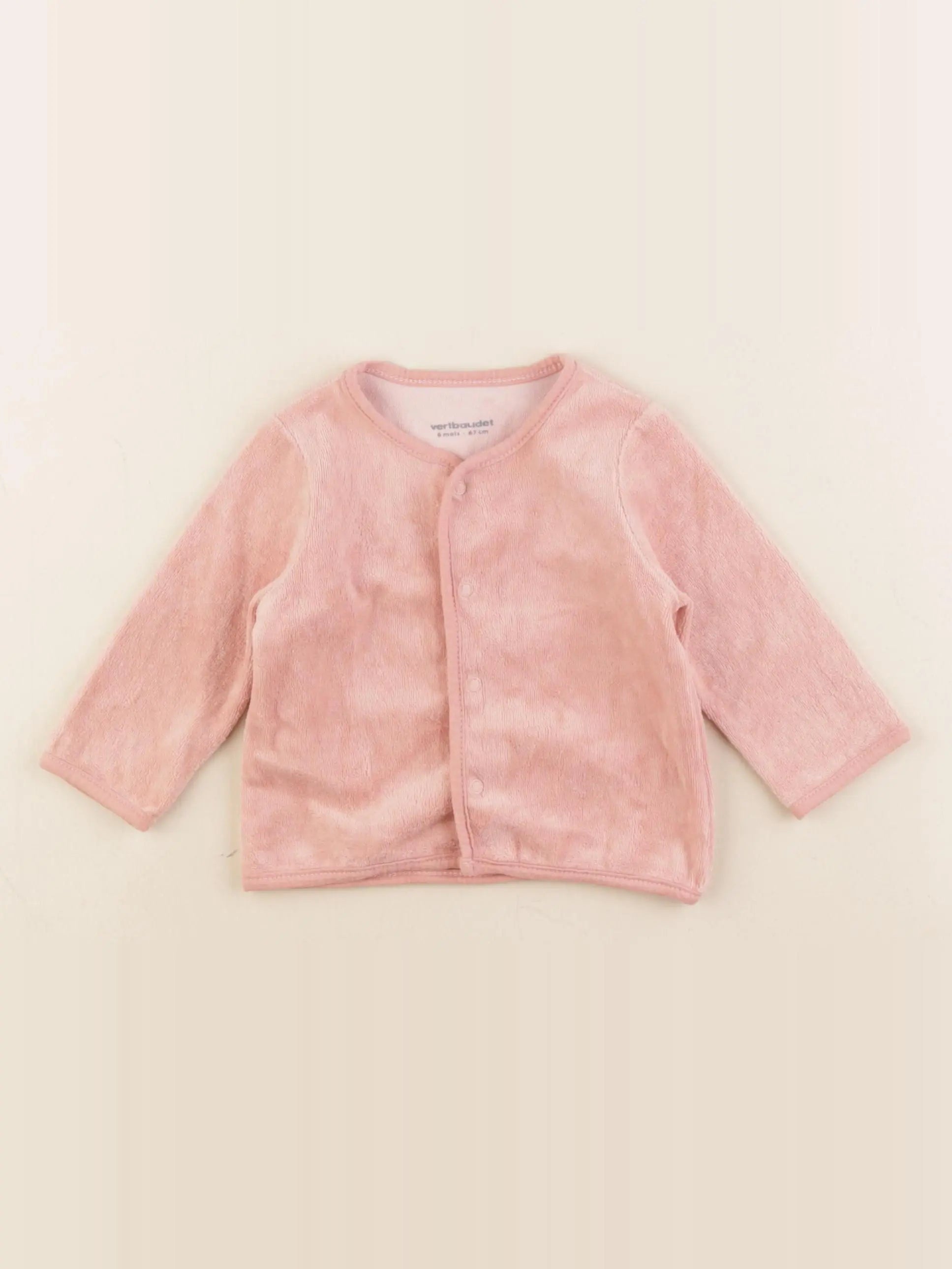 Vertbaudet - sweat rose - 6 mois